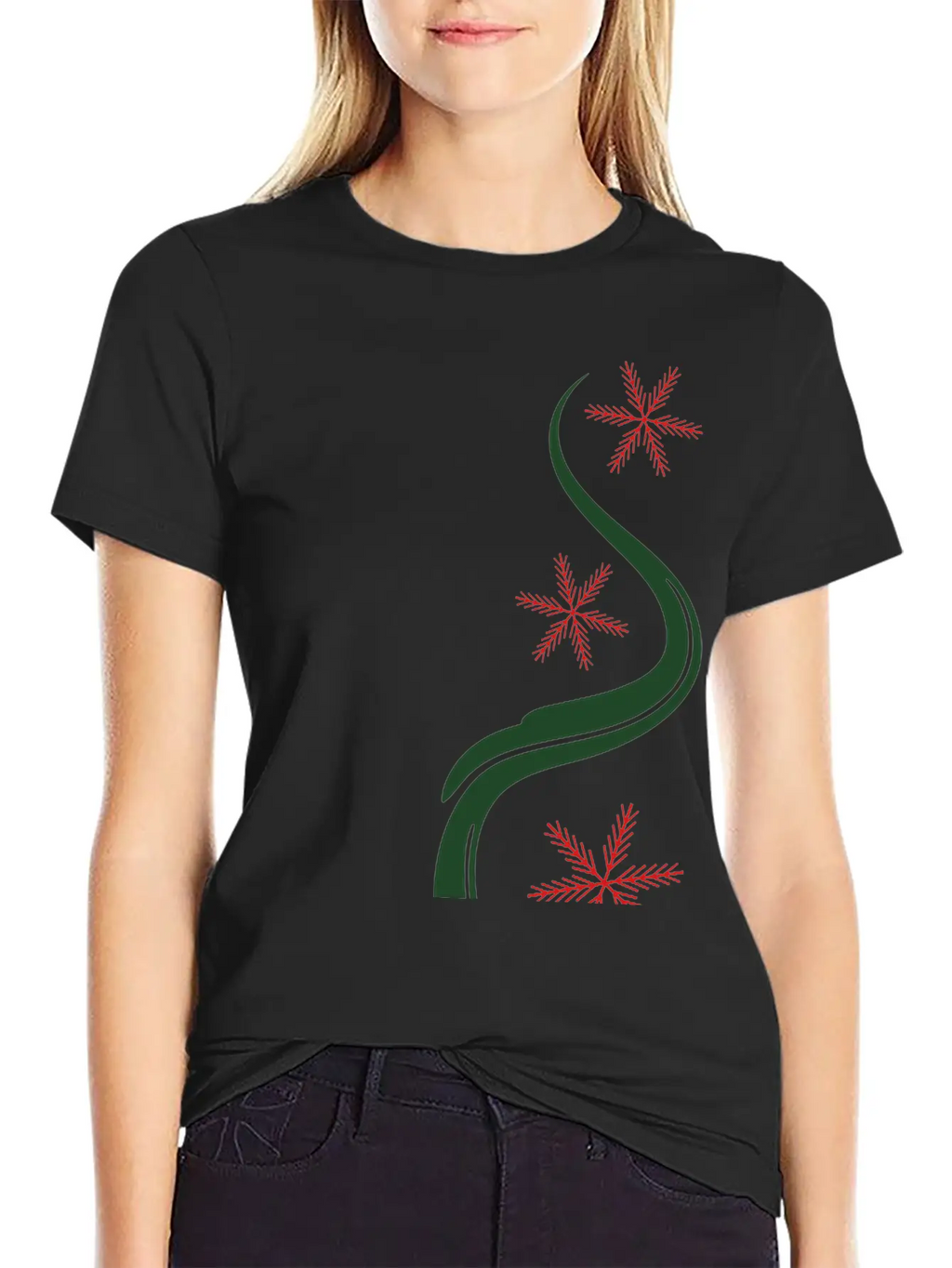 Snowflakes Christmas Line Art Classic Cotton Tee – Unisex Comfort For Any Season