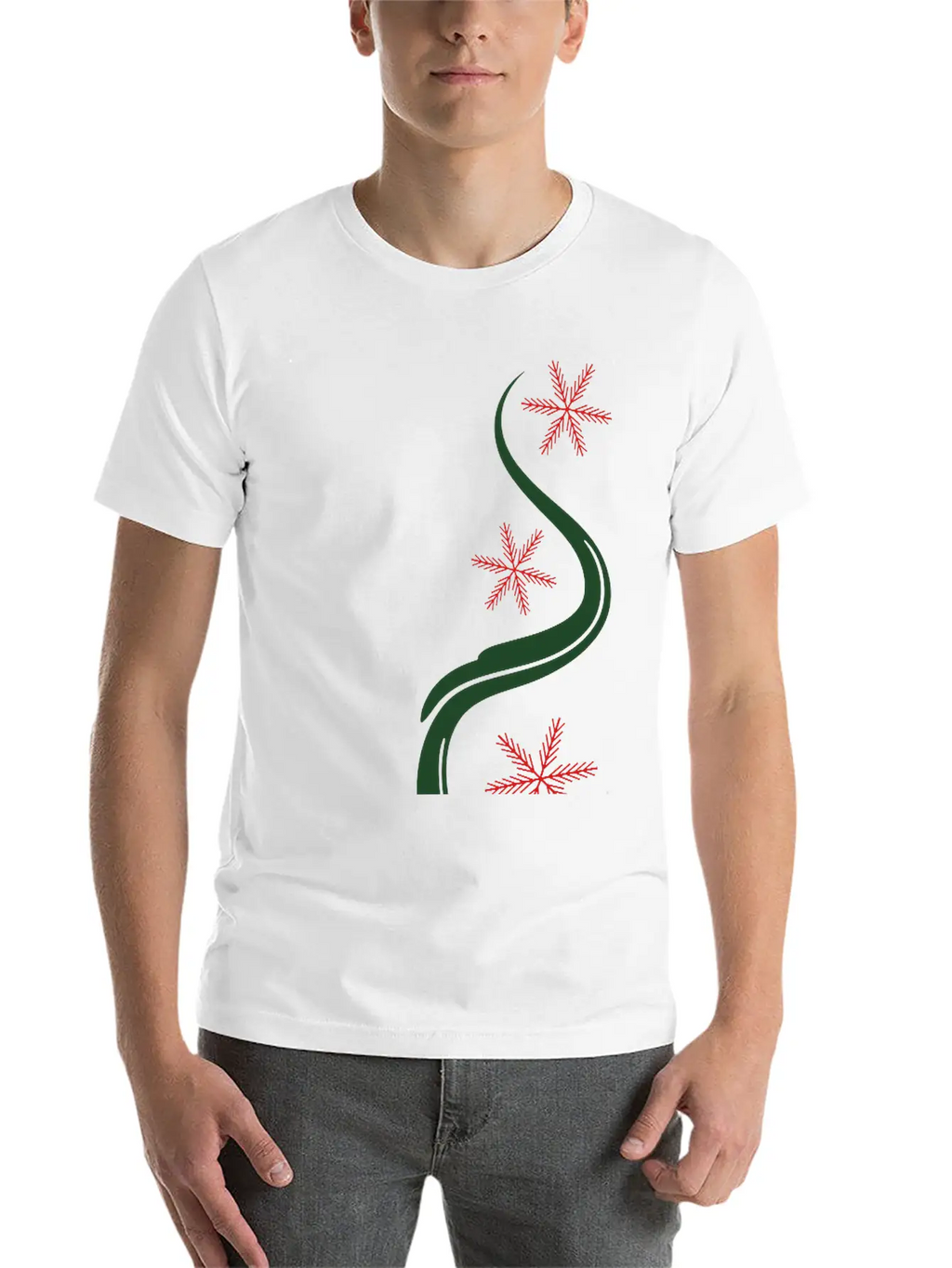 Snowflakes Christmas Line Art Classic Cotton Tee – Unisex Comfort For Any Season