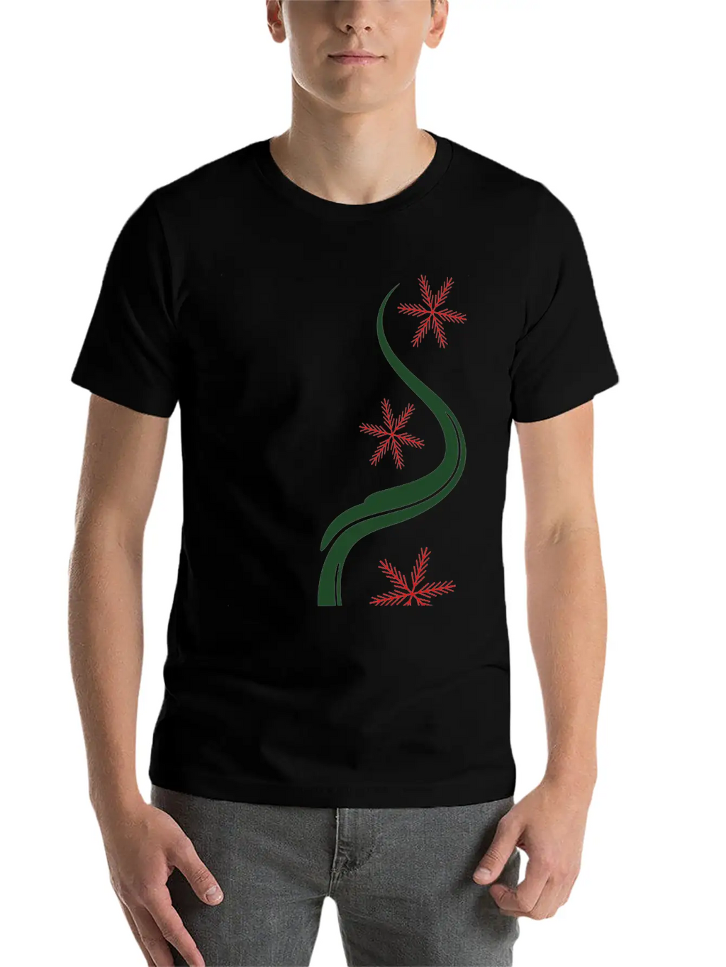 Snowflakes Christmas Line Art Classic Cotton Tee – Unisex Comfort For Any Season