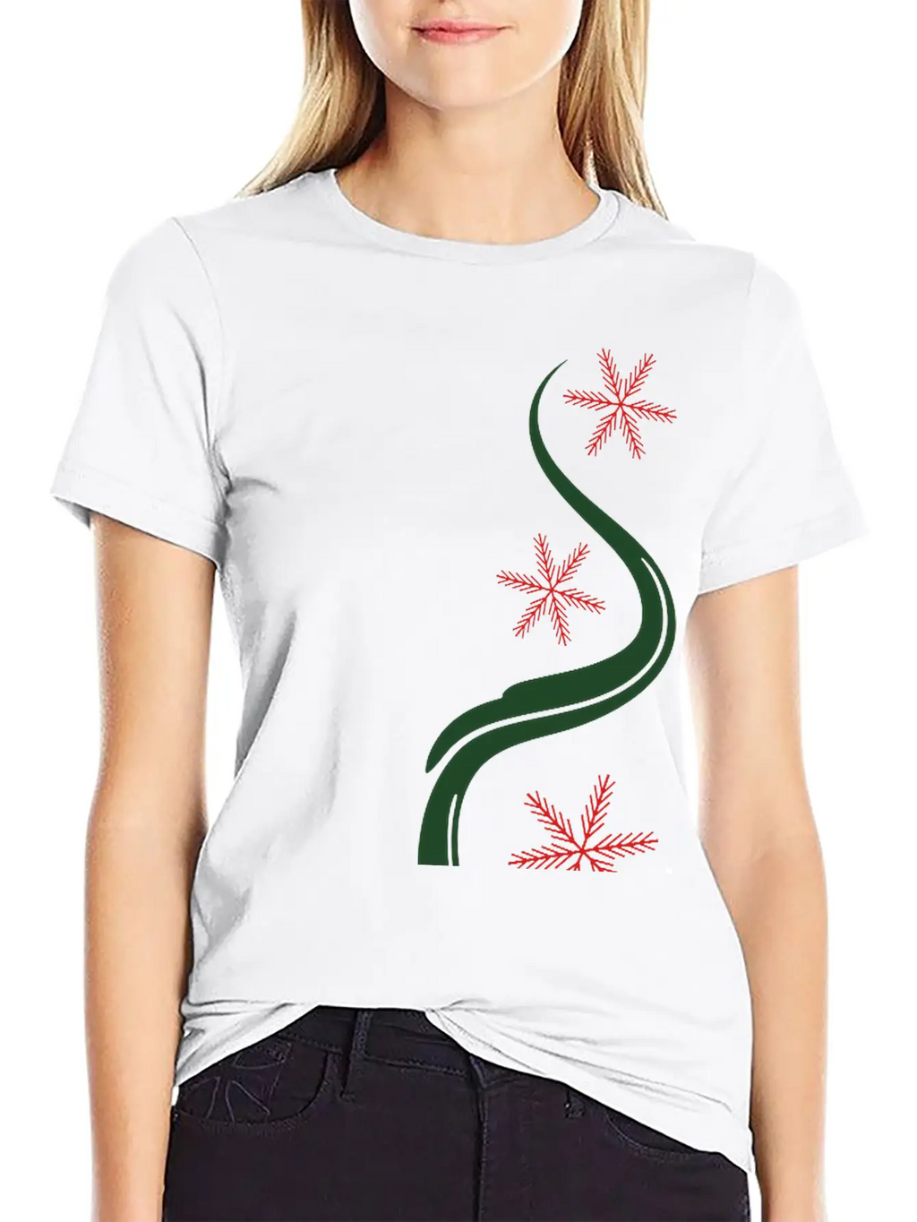 Snowflakes Christmas Line Art Classic Cotton Tee – Unisex Comfort For Any Season