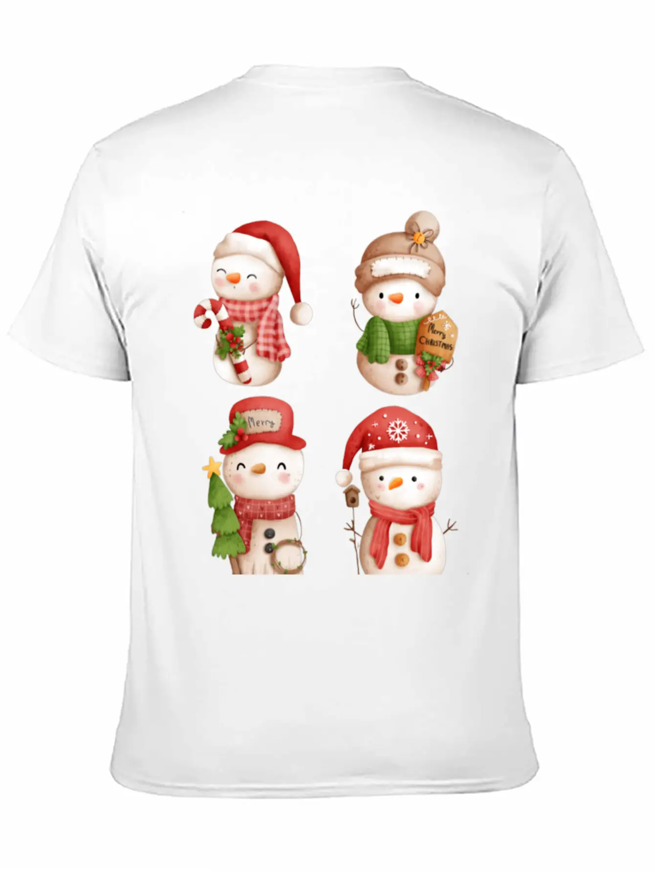 Snowmen In Christmas Mode Happy Holidays Breathable Graphic T-Shirt – Perfect For Casual Days