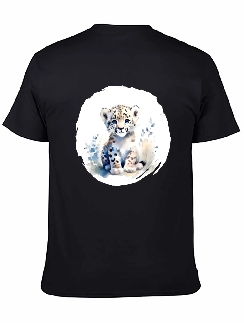 Snowy Leopard Watercolor Stylish Everyday T-Shirt – Unisex Basic Cotton Tee