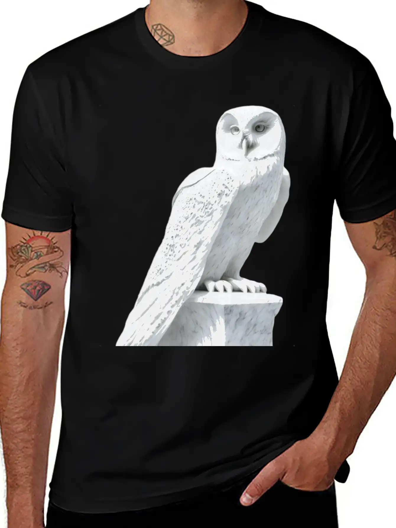 Snowy Owl Graphic Stylish Everyday T-Shirt – Unisex Basic Cotton Tee