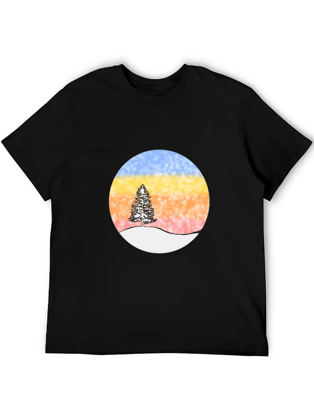 Snowy Sunset Over Hill Relaxed Everyday Tee – Lightweight And Durable Cotton