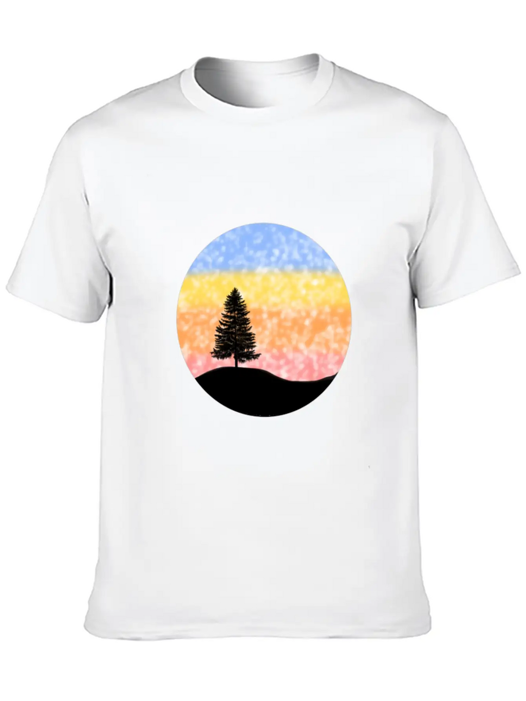Snowy Sunset Over Hill Relaxed Everyday Tee – Lightweight And Durable Cotton