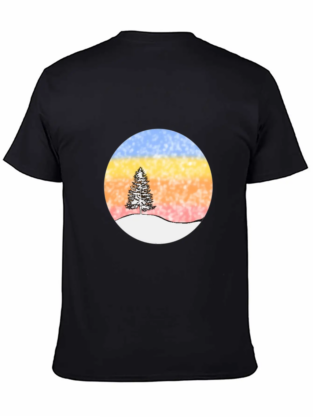 Snowy Sunset Over Hill Relaxed Everyday Tee – Lightweight And Durable Cotton
