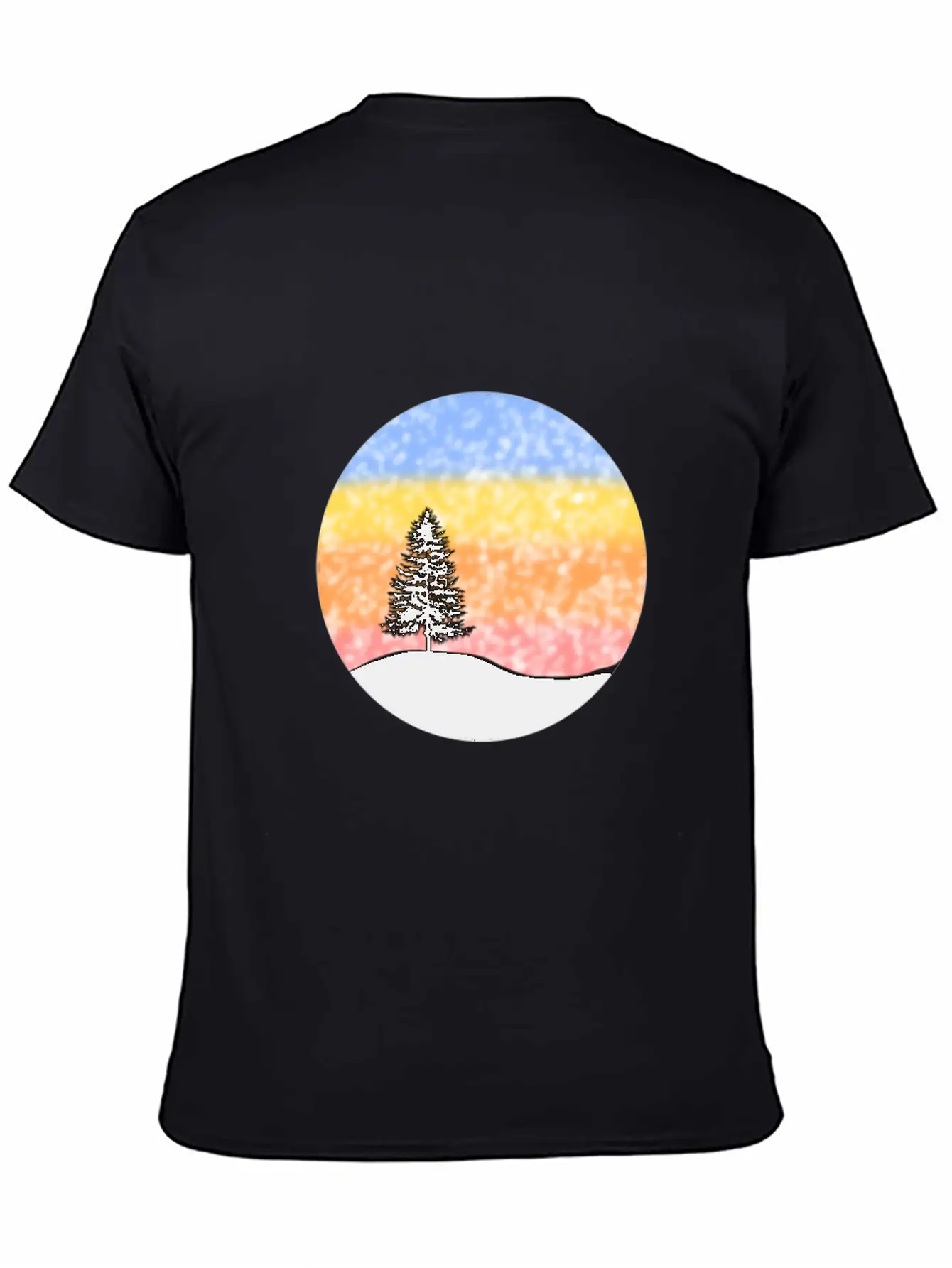 Snowy Sunset Over Hill Relaxed Everyday Tee – Lightweight And Durable Cotton