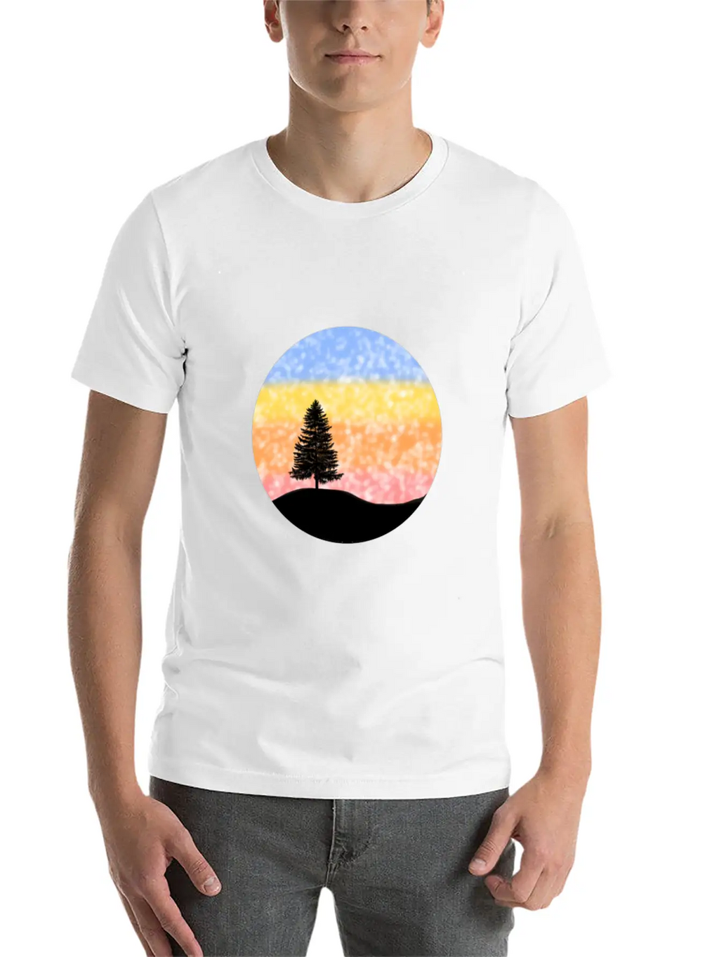 Snowy Sunset Over Hill Relaxed Everyday Tee – Lightweight And Durable Cotton