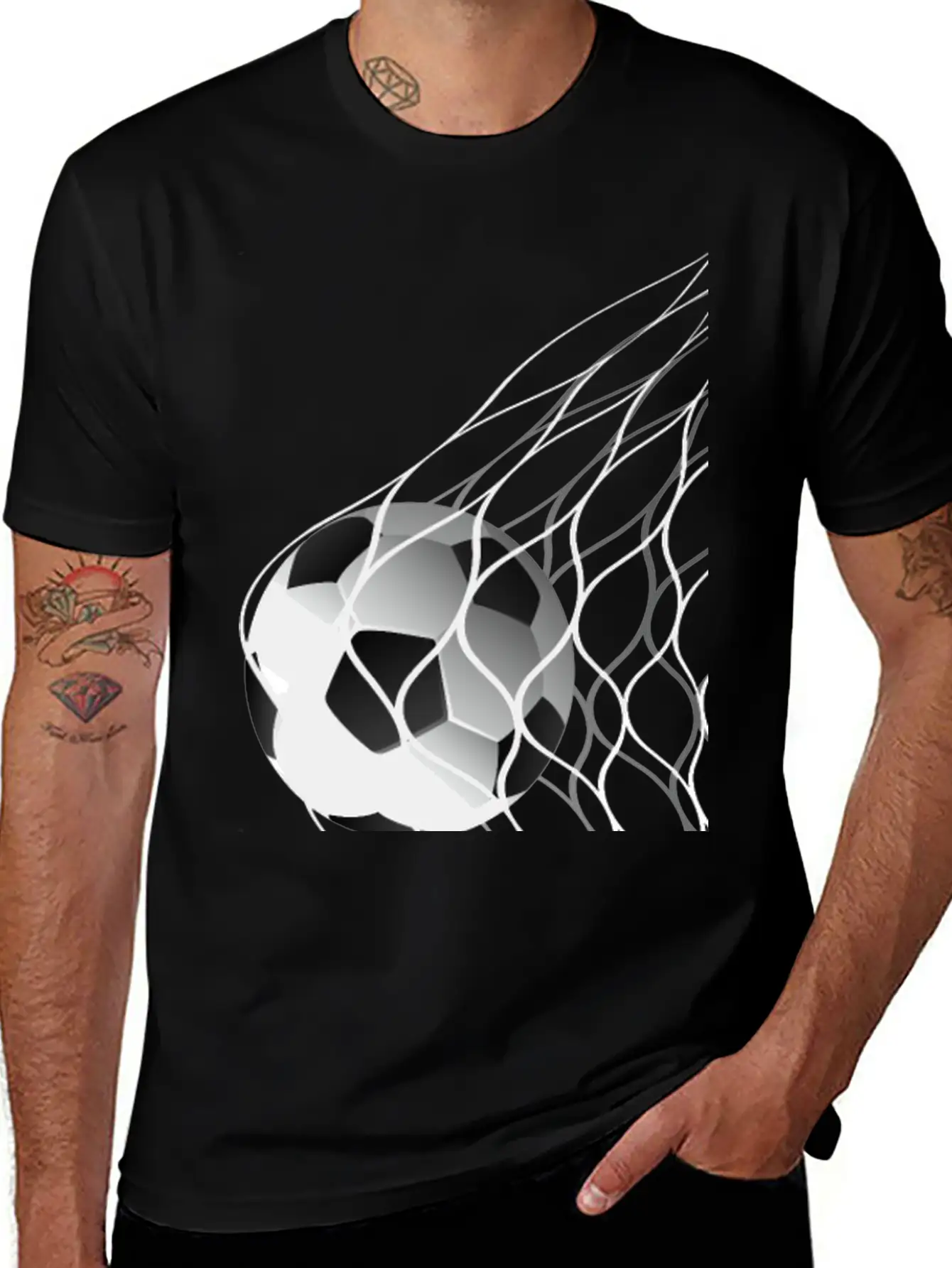Soccer Ball In The Net Breathable Graphic T-Shirt – Perfect For Casual Days