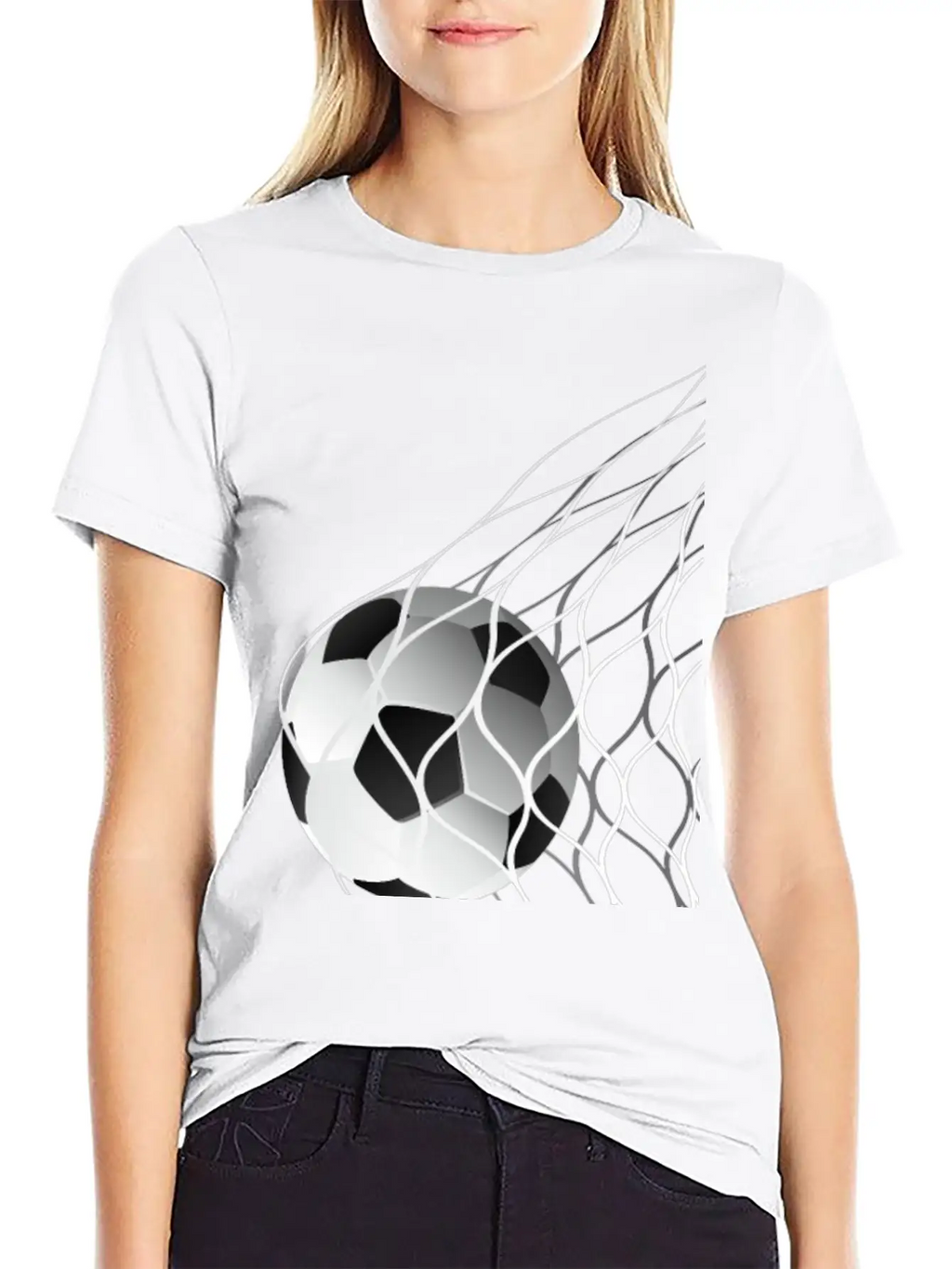 Soccer Ball In The Net Breathable Graphic T-Shirt – Perfect For Casual Days
