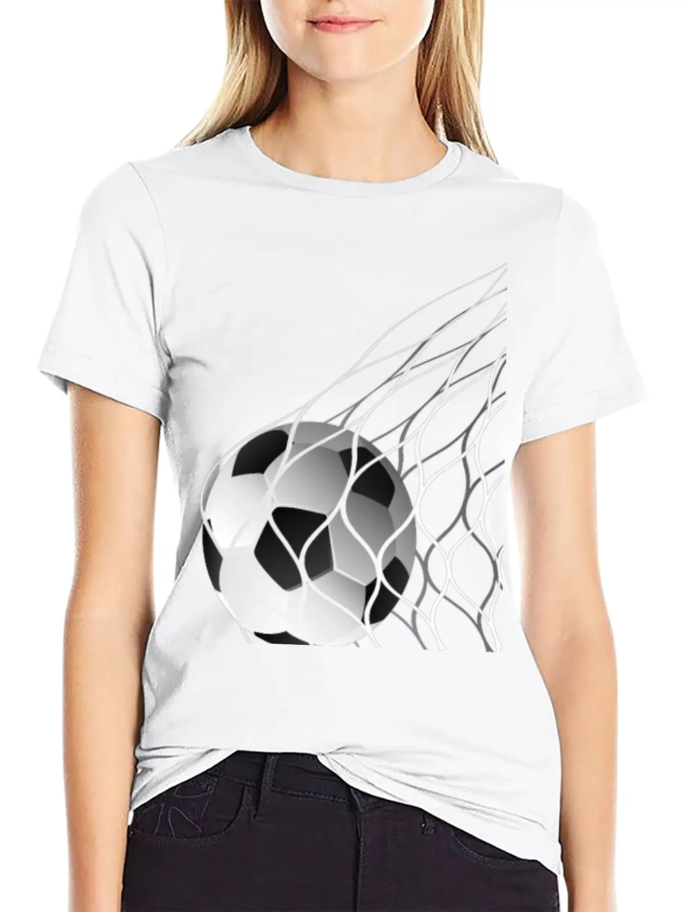 Soccer Ball In The Net Breathable Graphic T-Shirt – Perfect For Casual Days