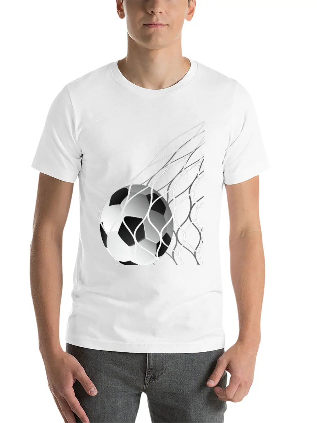 Soccer Ball In The Net Breathable Graphic T-Shirt – Perfect For Casual Days