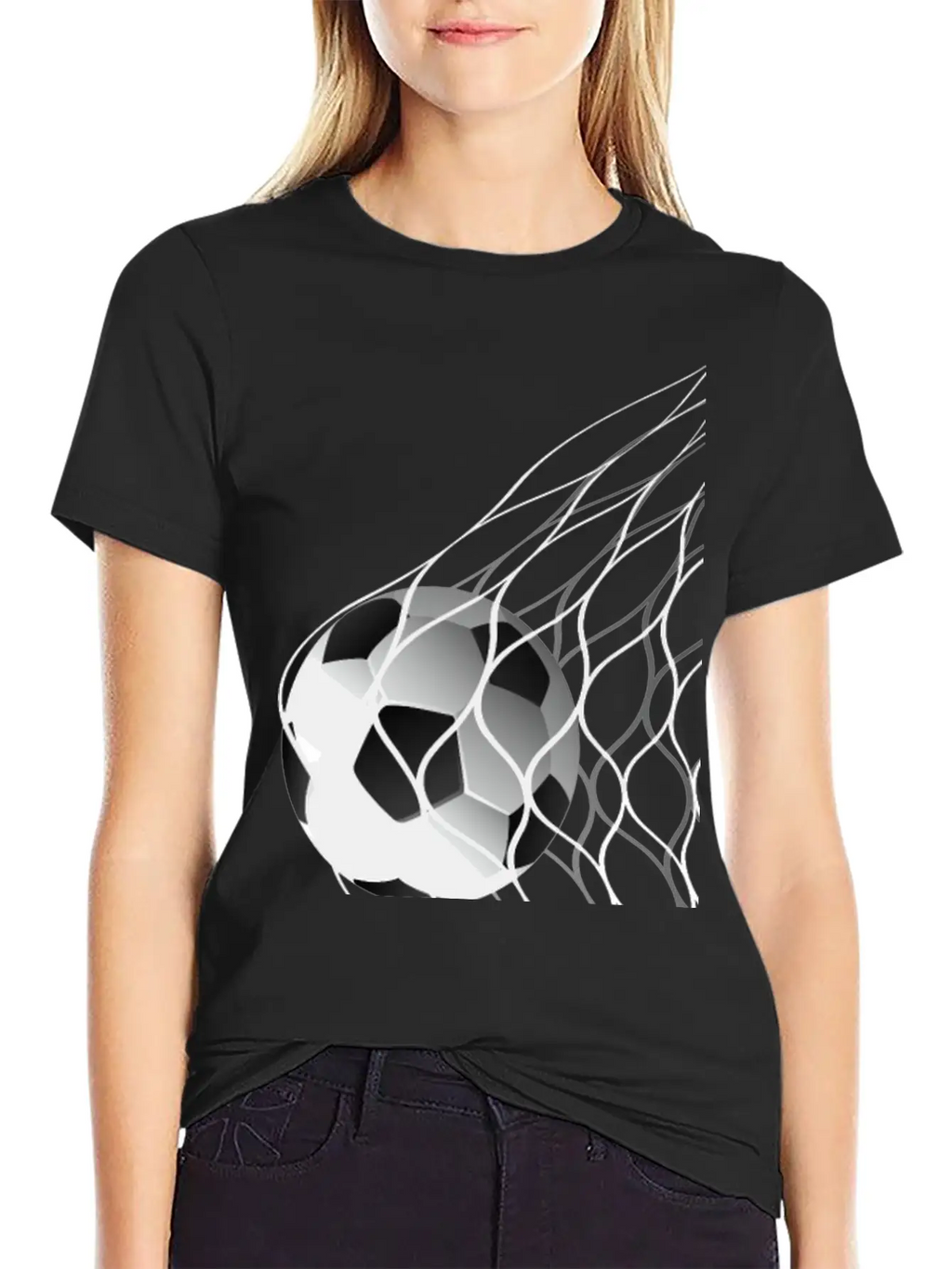 Soccer Ball In The Net Breathable Graphic T-Shirt – Perfect For Casual Days