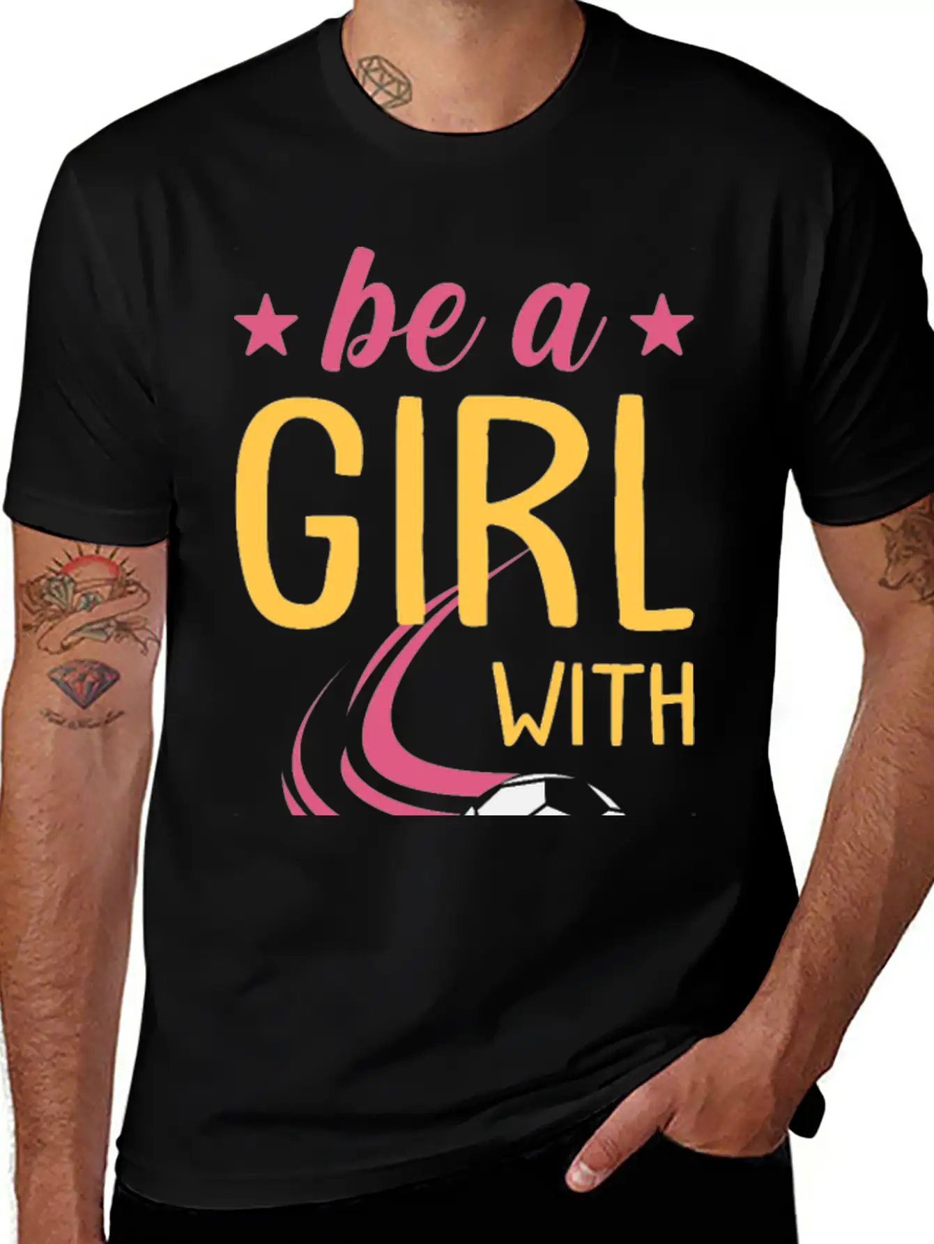 Soccer Girl Motivation Be A Girl With Goals Stylish Everyday T-Shirt – Unisex Basic Cotton Tee