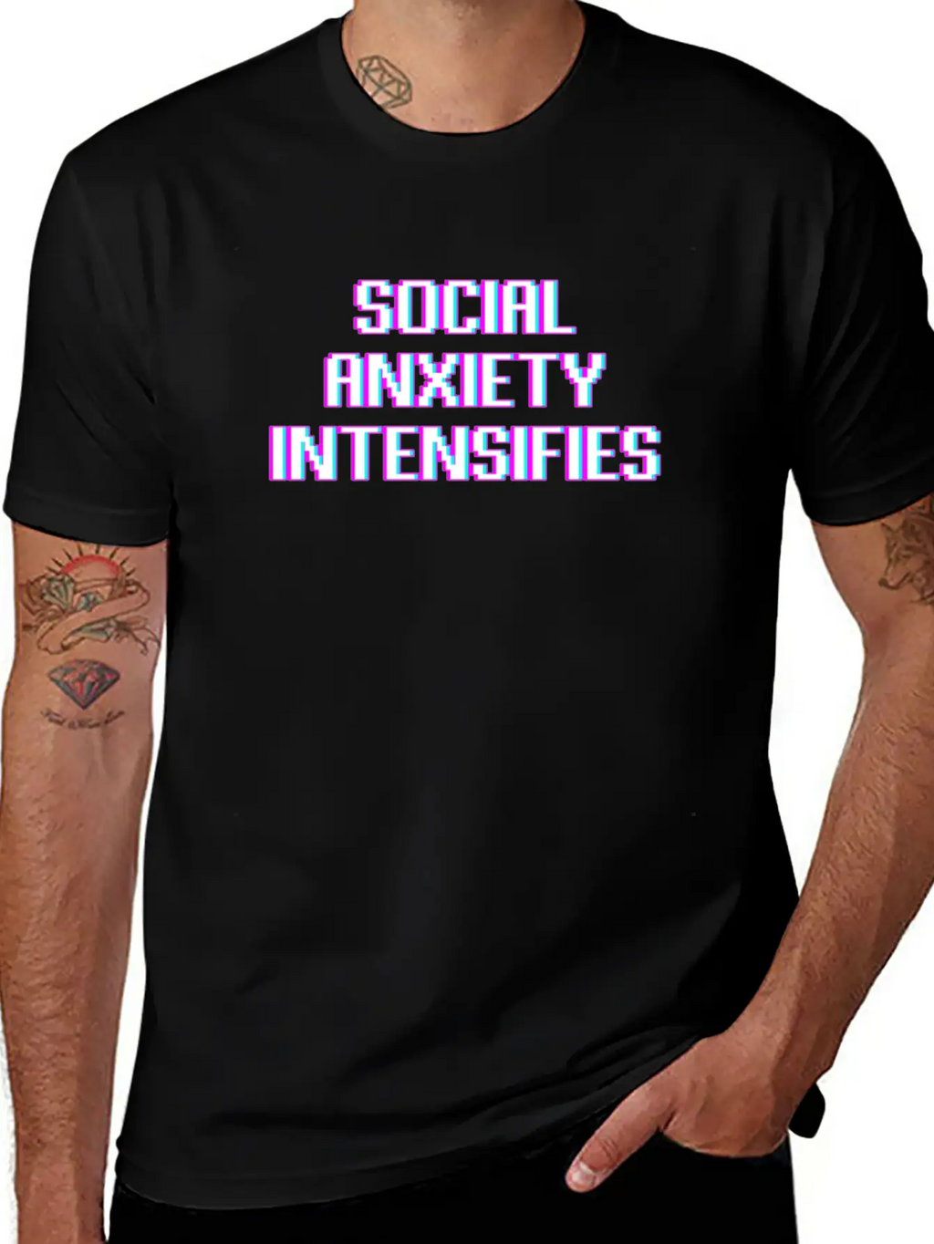 Social Anxiety Intensifies Meme Vaporwave Gift Essential Unisex Summer Tee – Soft Cotton Casual Fit