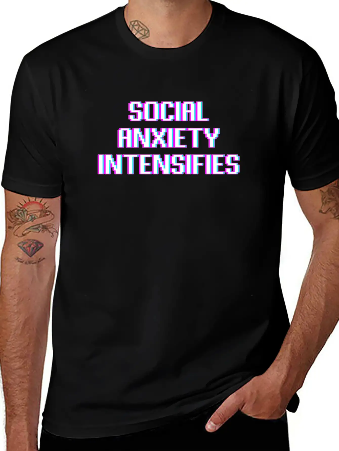 Social Anxiety Intensifies Meme Vaporwave Gift Essential Unisex Summer Tee – Soft Cotton Casual Fit