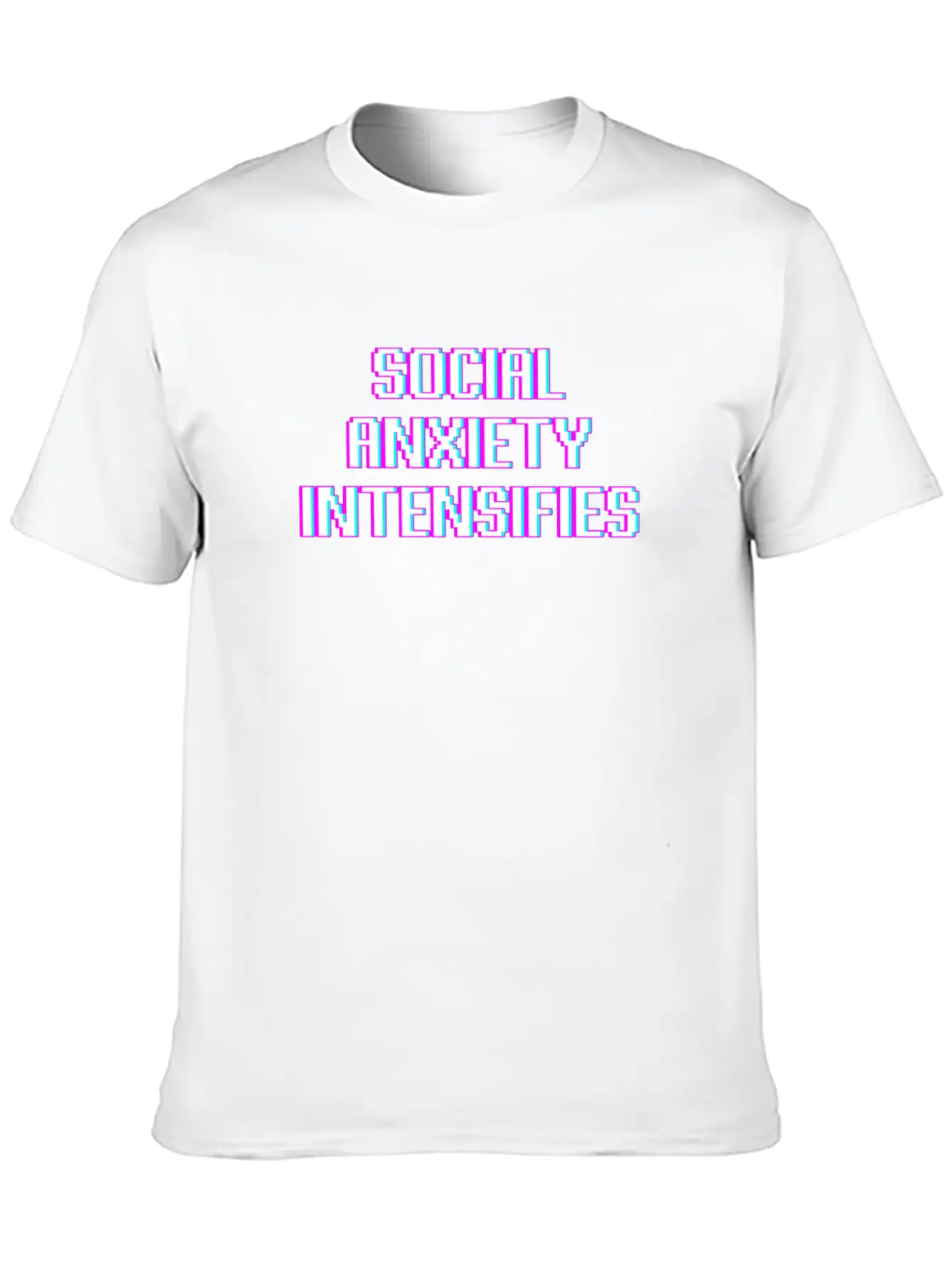 Social Anxiety Intensifies Meme Vaporwave Gift Essential Unisex Summer Tee – Soft Cotton Casual Fit