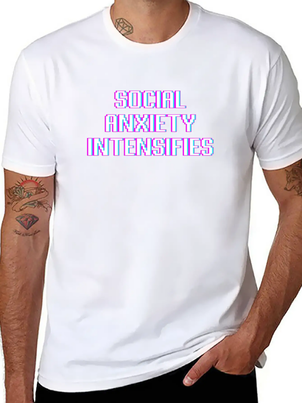 Social Anxiety Intensifies Meme Vaporwave Gift Essential Unisex Summer Tee – Soft Cotton Casual Fit
