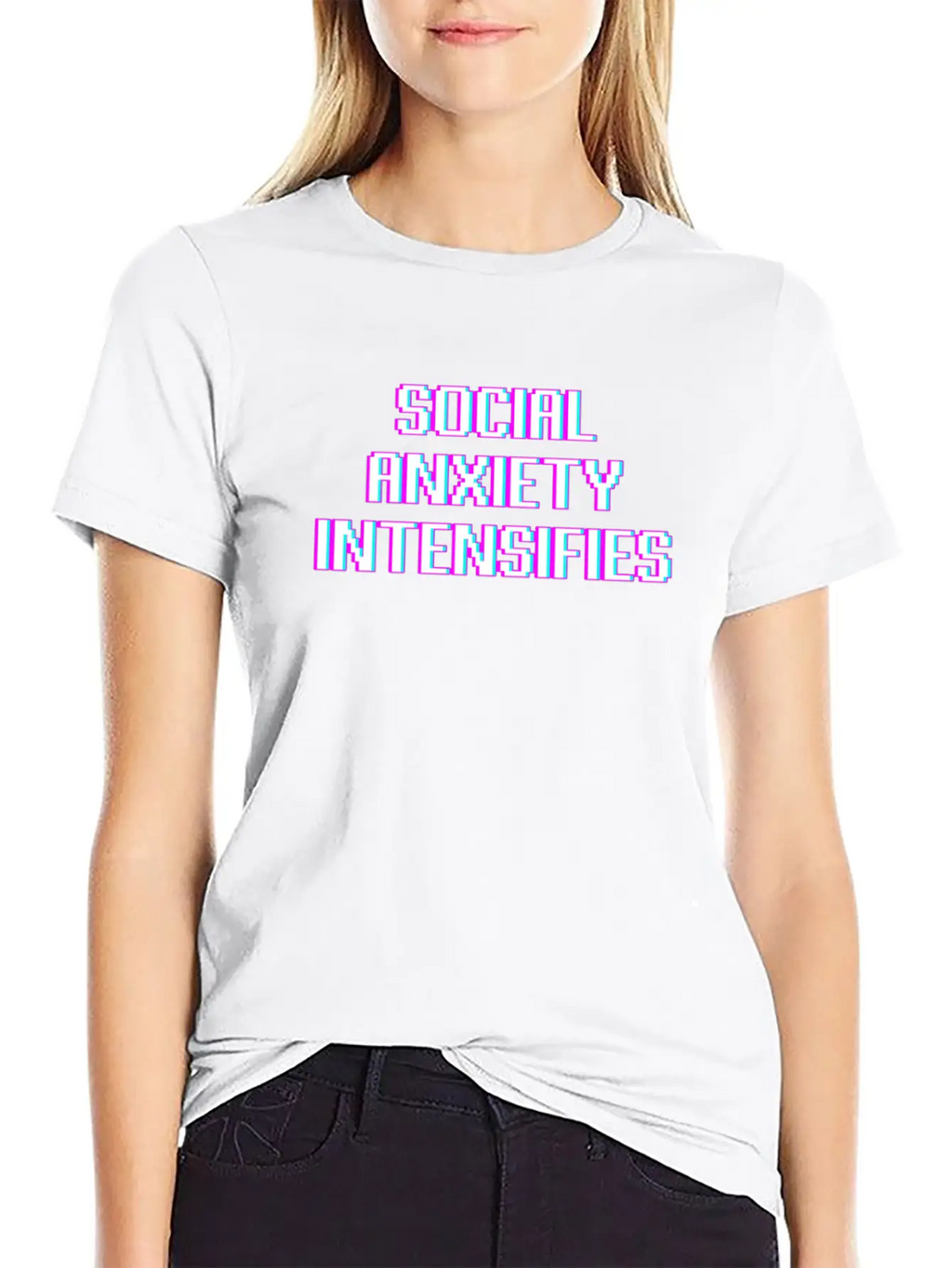 Social Anxiety Intensifies Meme Vaporwave Gift Essential Unisex Summer Tee – Soft Cotton Casual Fit