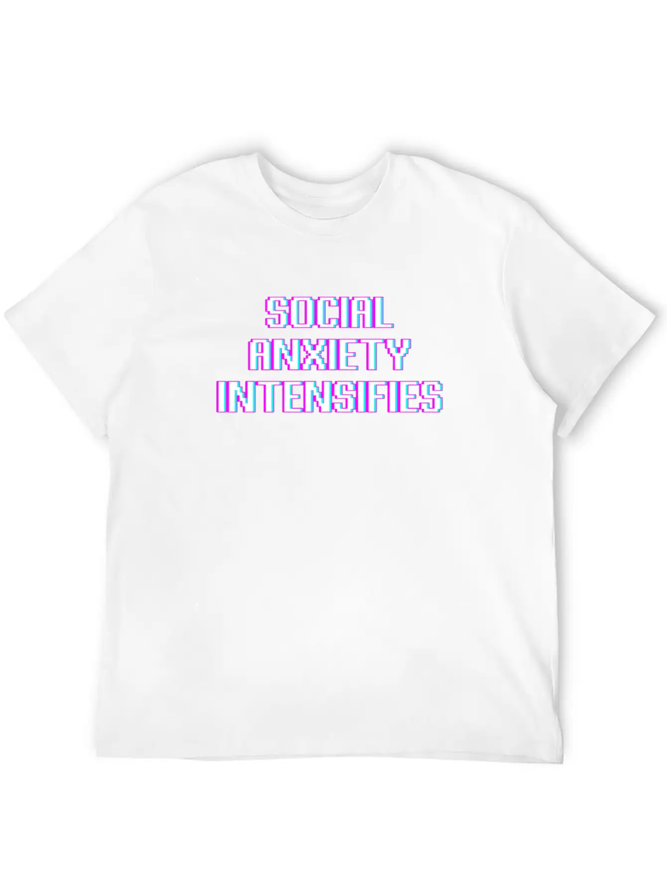 Social Anxiety Intensifies Meme Vaporwave Gift Essential Unisex Summer Tee – Soft Cotton Casual Fit