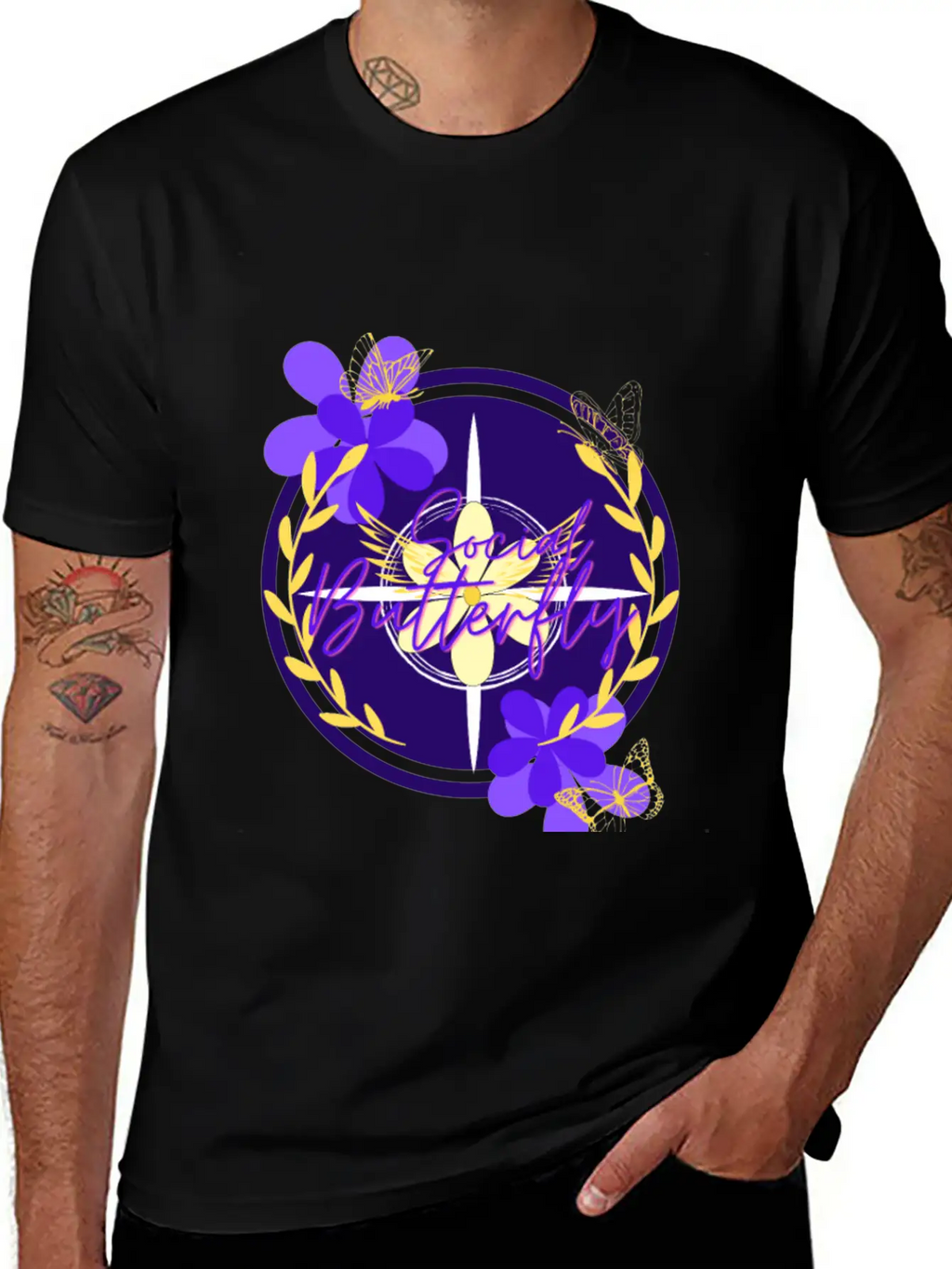Social Butterfly Breathable Graphic T-Shirt – Perfect For Casual Days