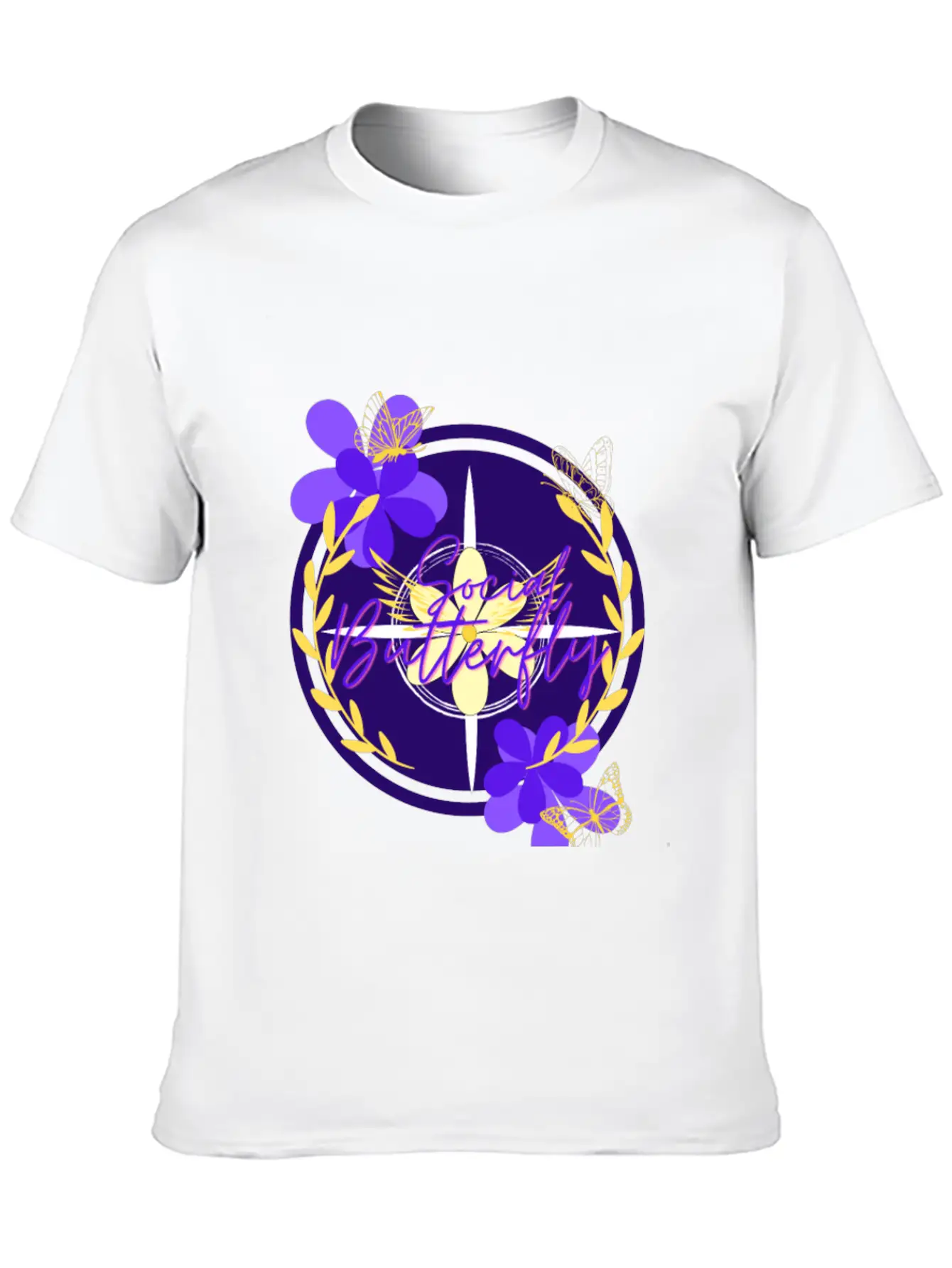 Social Butterfly Breathable Graphic T-Shirt – Perfect For Casual Days