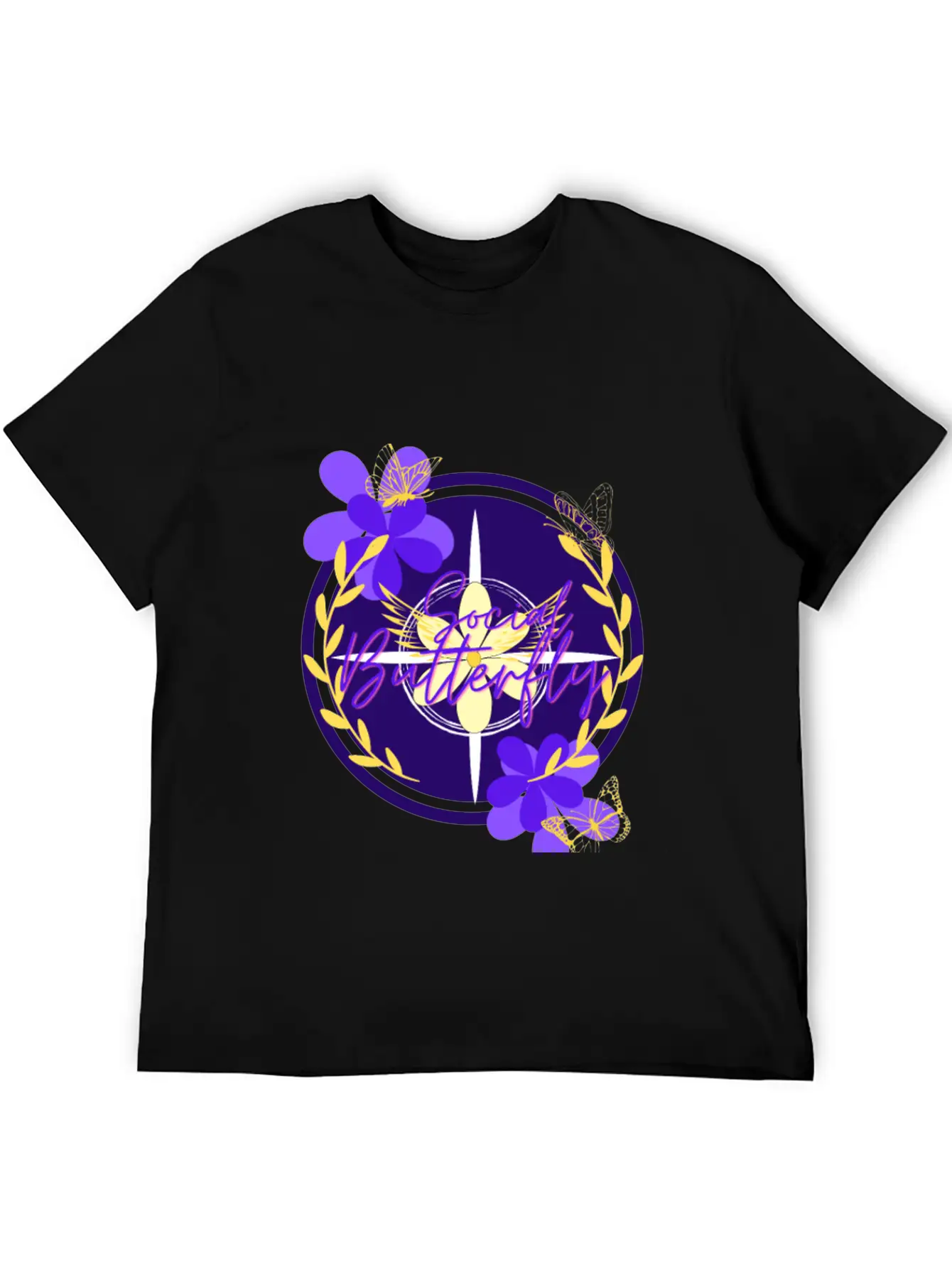 Social Butterfly Breathable Graphic T-Shirt – Perfect For Casual Days