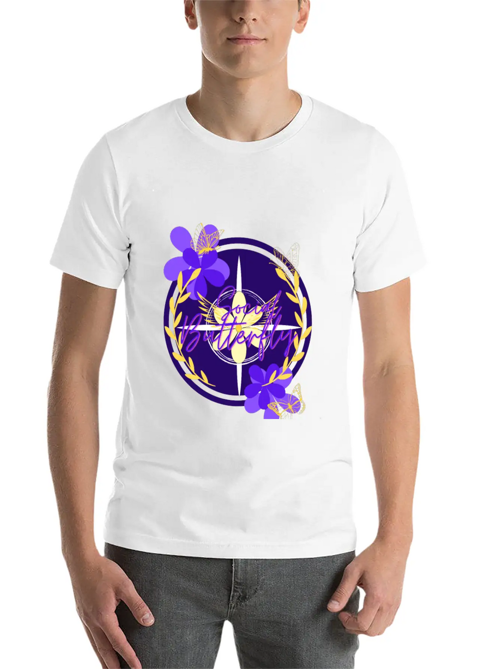 Social Butterfly Breathable Graphic T-Shirt – Perfect For Casual Days