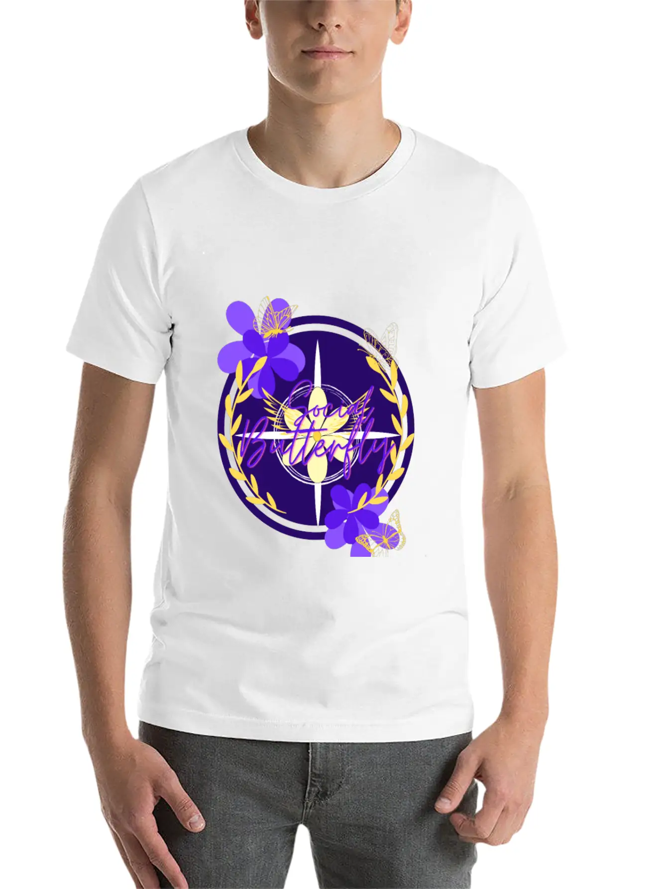 Social Butterfly Breathable Graphic T-Shirt – Perfect For Casual Days