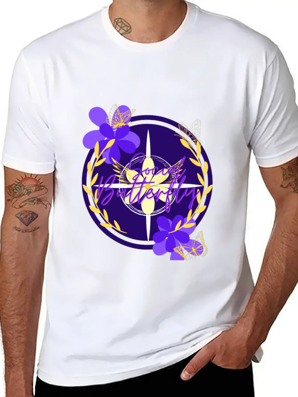 Social Butterfly Breathable Graphic T-Shirt – Perfect For Casual Days