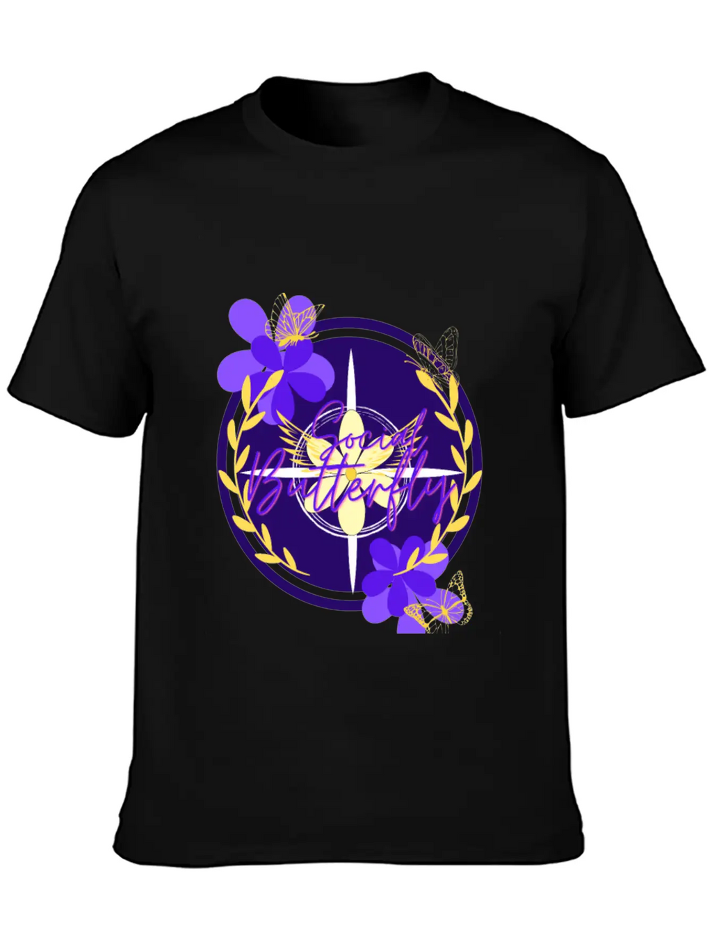 Social Butterfly Breathable Graphic T-Shirt – Perfect For Casual Days