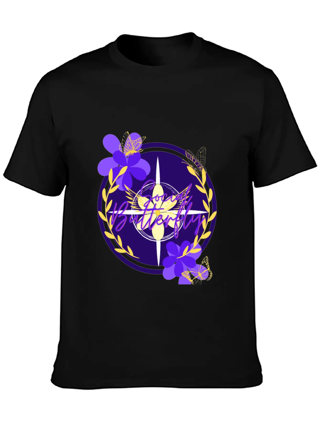 Social Butterfly Breathable Graphic T-Shirt – Perfect For Casual Days