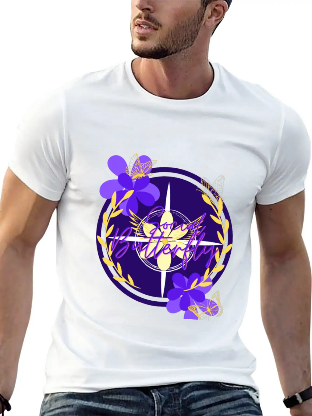 Social Butterfly Breathable Graphic T-Shirt – Perfect For Casual Days