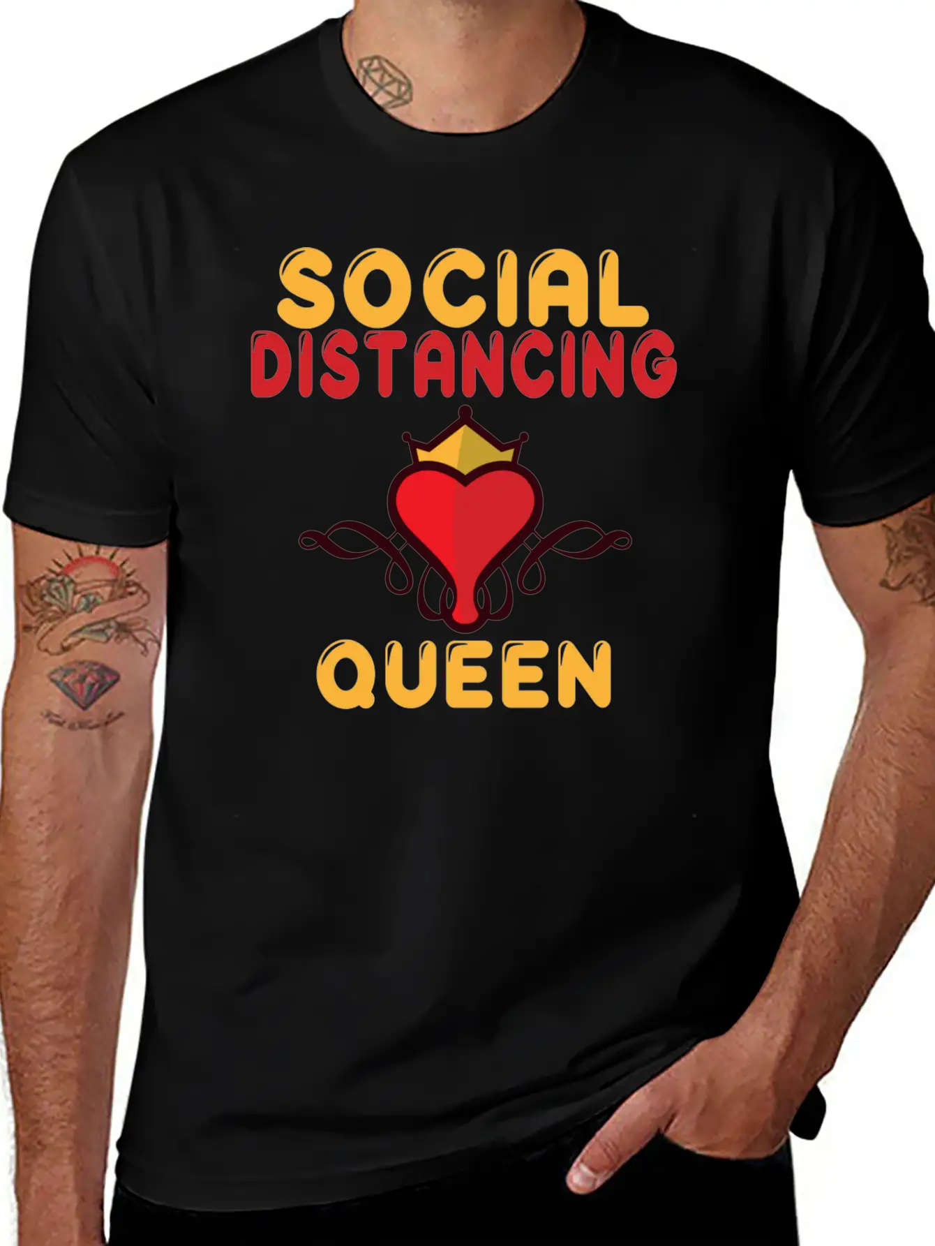 Social Distancing Queen Social Distance Expert Breathable Graphic T-Shirt – Perfect For Casual Days
