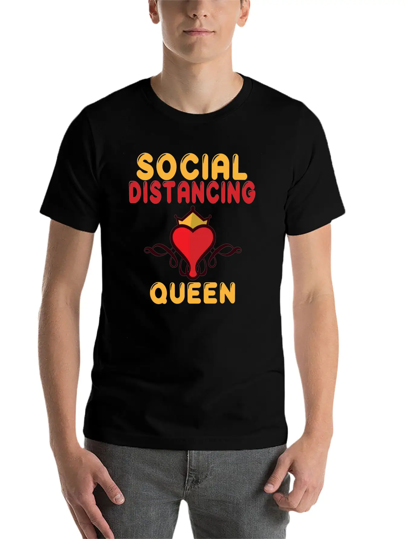 Social Distancing Queen Social Distance Expert Breathable Graphic T-Shirt – Perfect For Casual Days