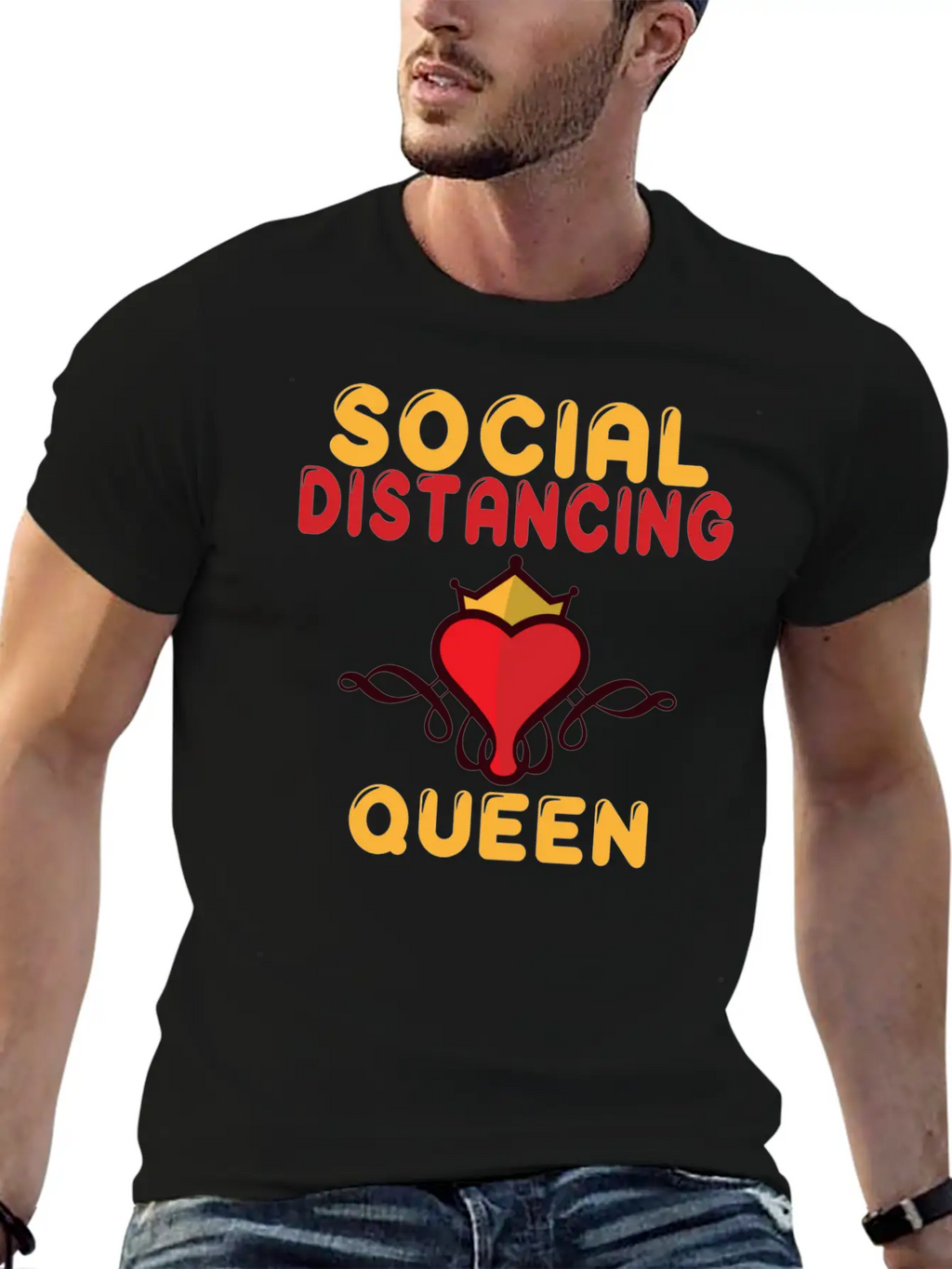Social Distancing Queen Social Distance Expert Breathable Graphic T-Shirt – Perfect For Casual Days