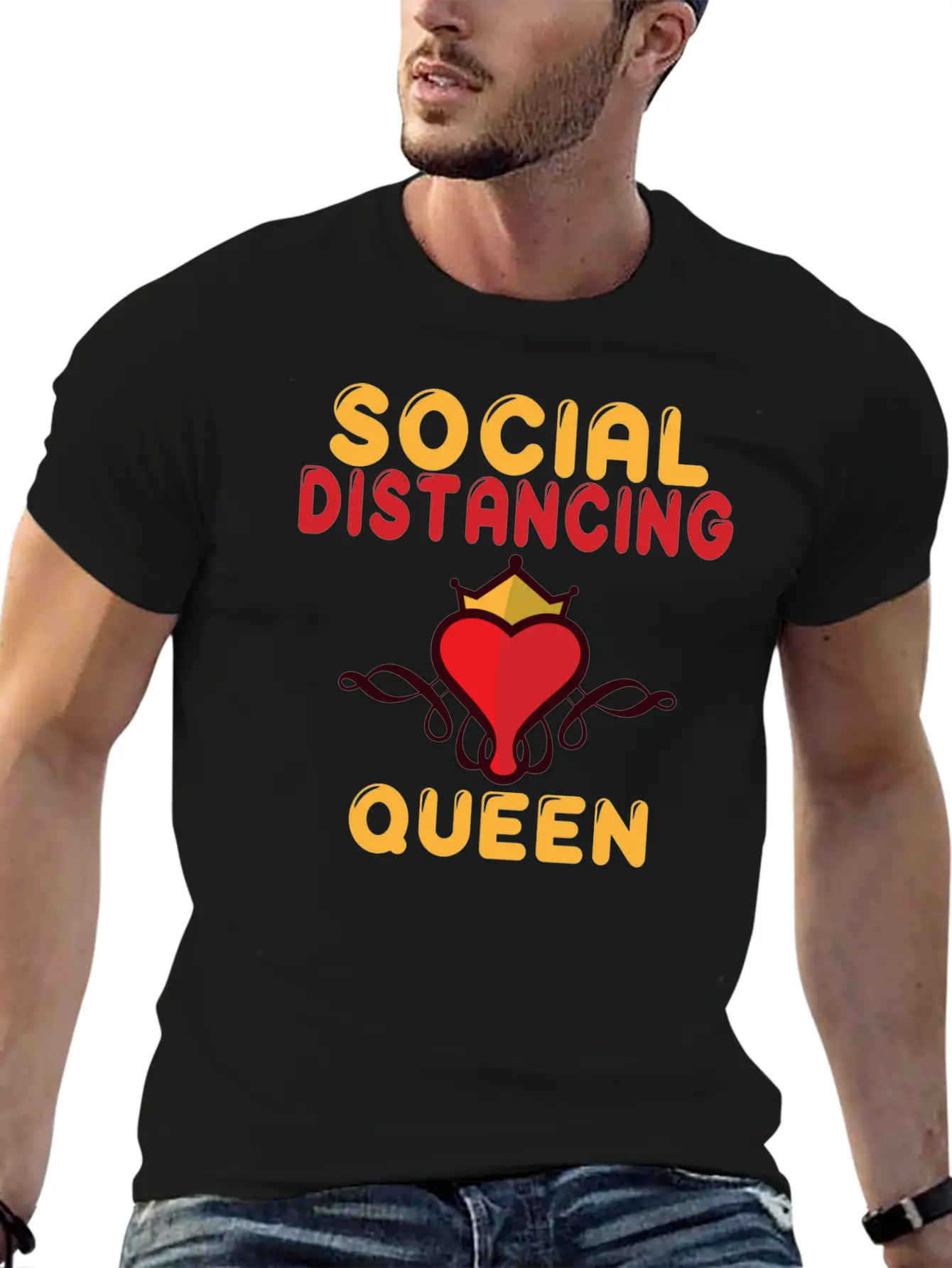 Social Distancing Queen Social Distance Expert Breathable Graphic T-Shirt – Perfect For Casual Days