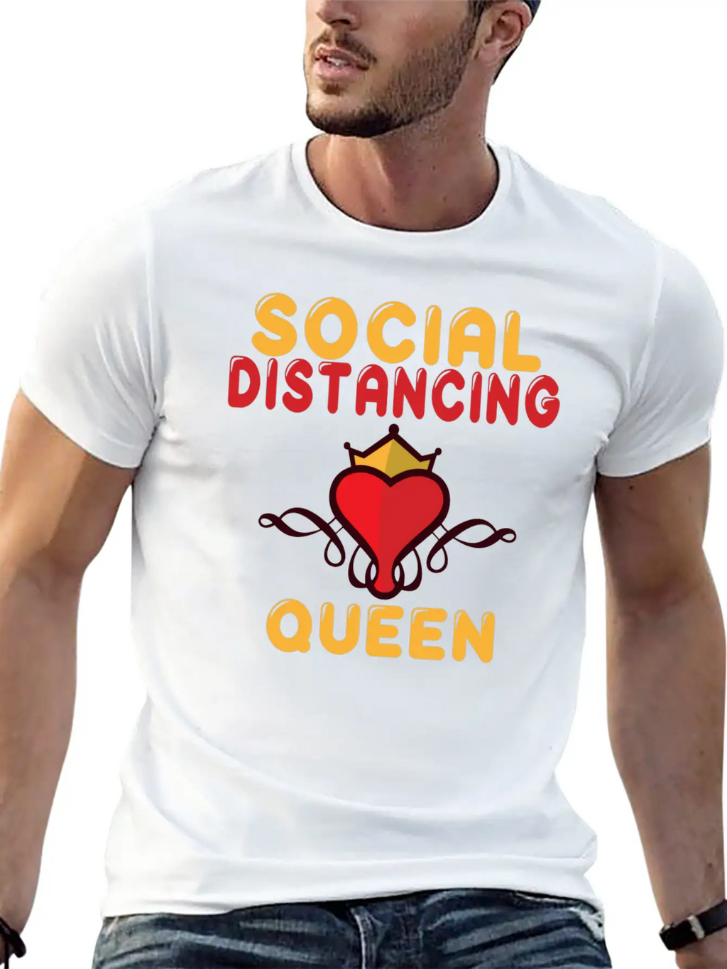 Social Distancing Queen Social Distance Expert Breathable Graphic T-Shirt – Perfect For Casual Days