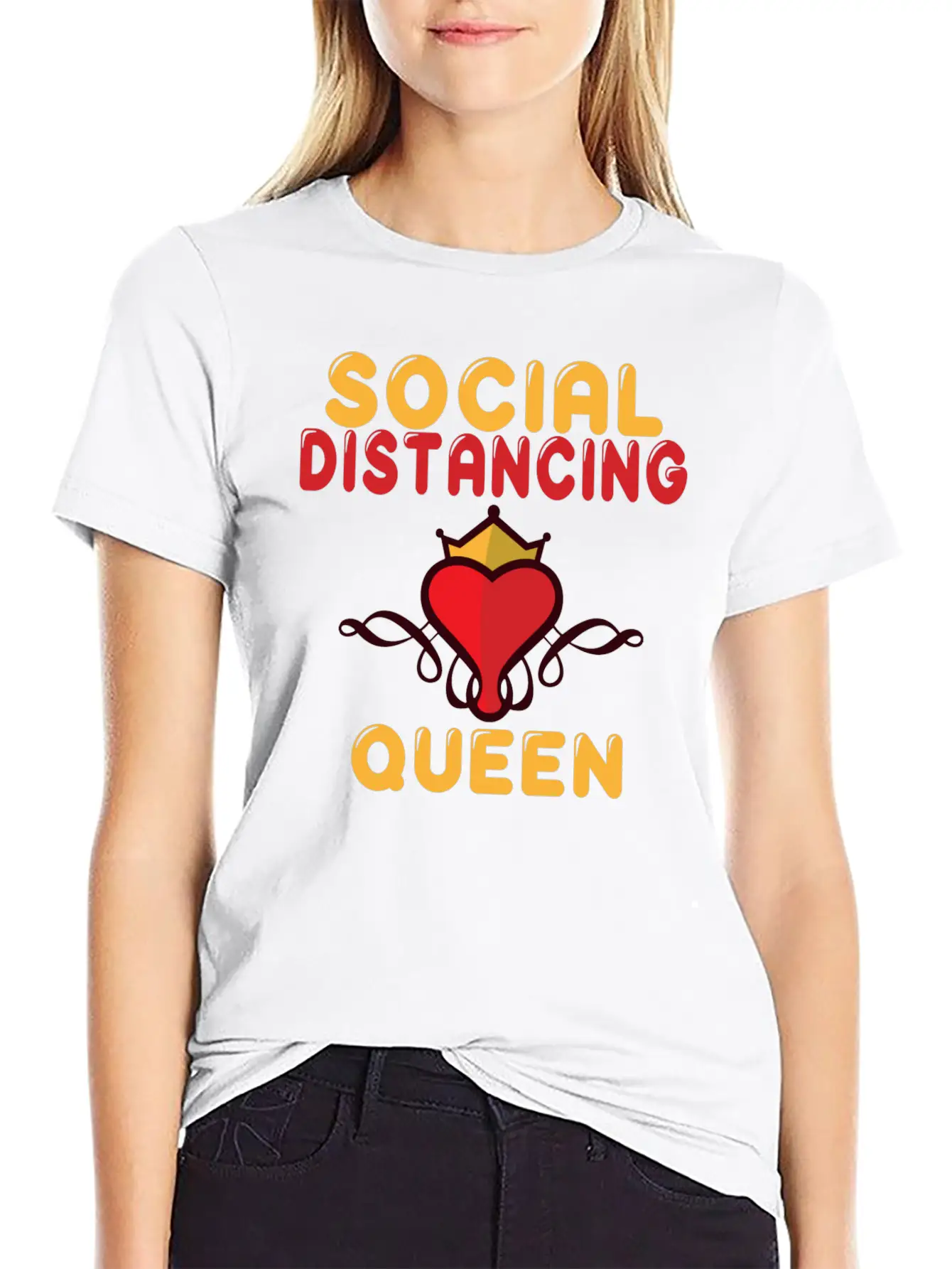 Social Distancing Queen Social Distance Expert Breathable Graphic T-Shirt – Perfect For Casual Days