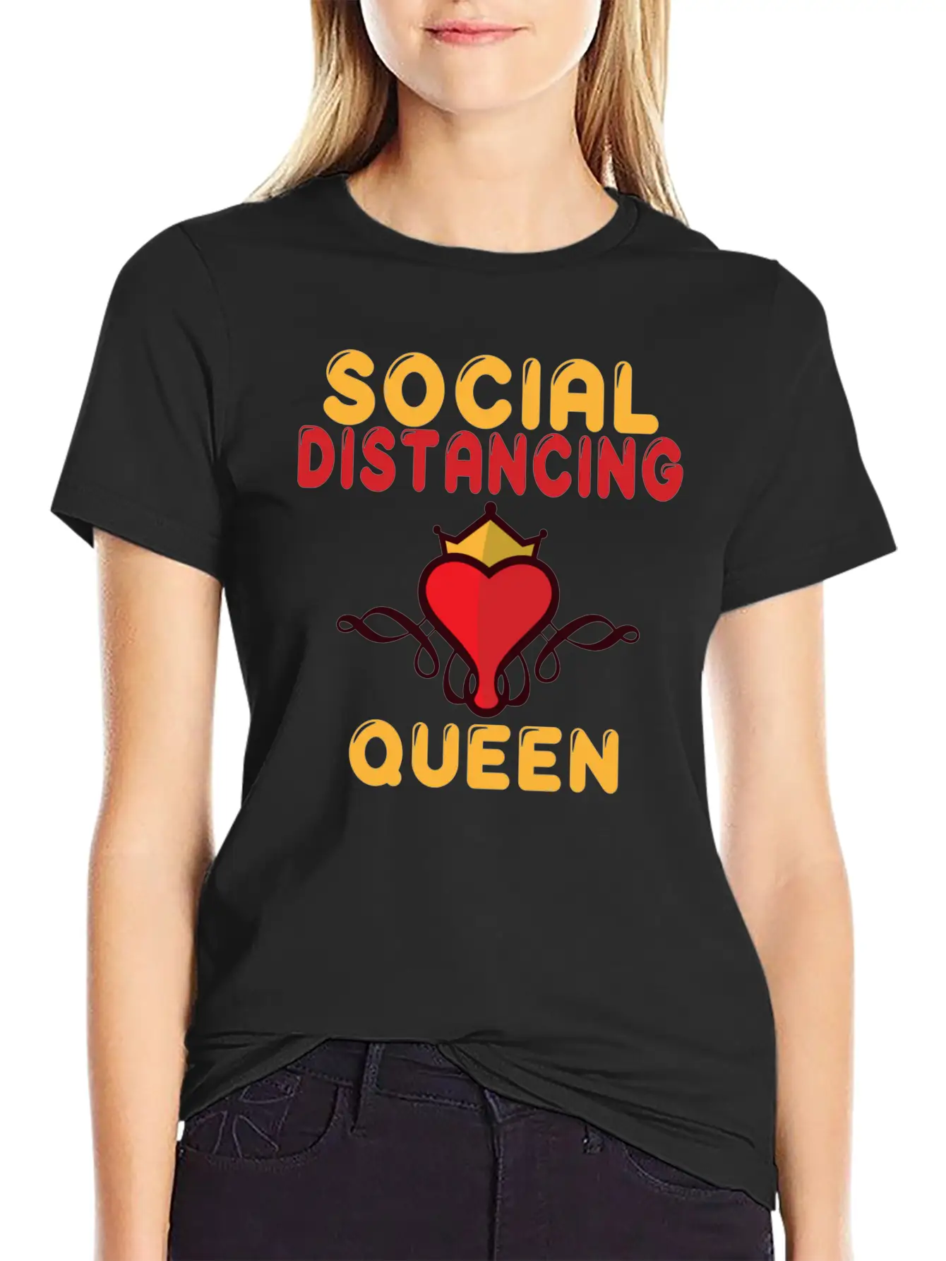 Social Distancing Queen Social Distance Expert Breathable Graphic T-Shirt – Perfect For Casual Days