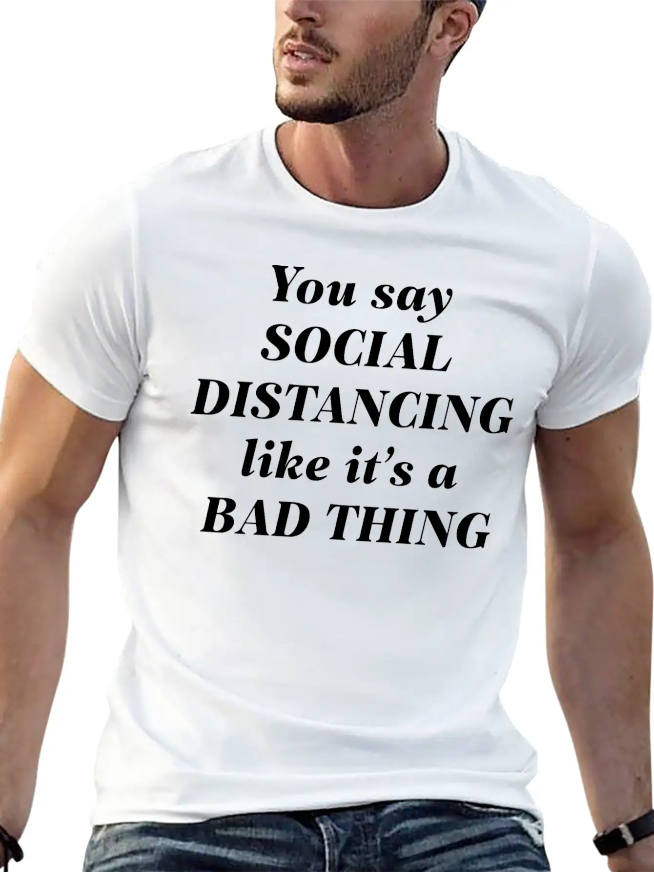 Social Distancing Unisex Casual T-Shirt – Clean Design For Daily Comfort