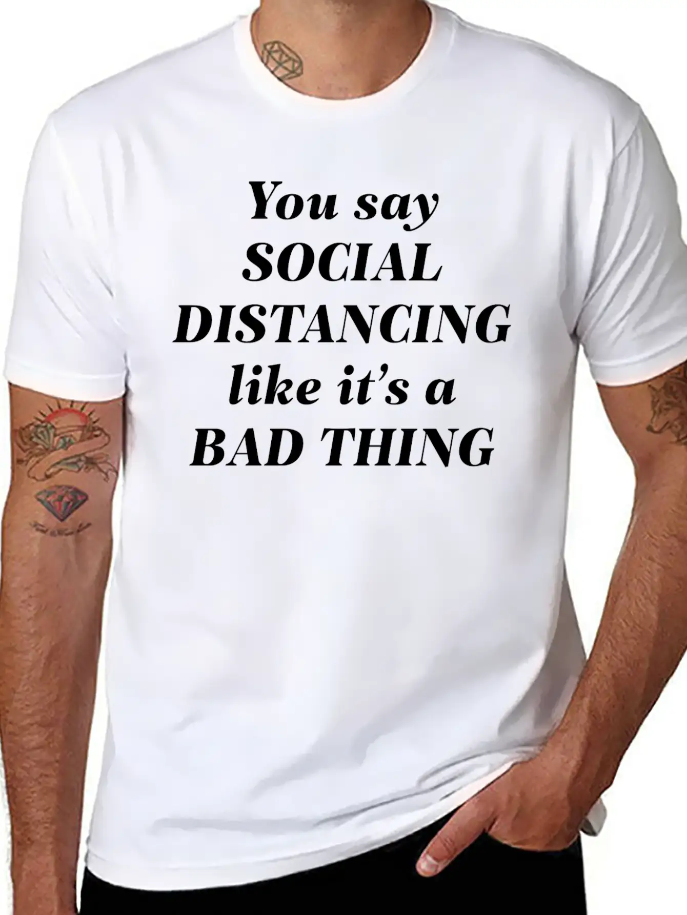 Social Distancing Unisex Casual T-Shirt – Clean Design For Daily Comfort