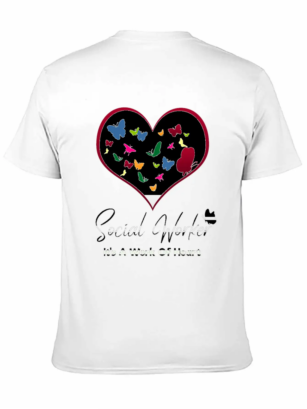 Social Worker It's A Work Of Heart Breathable Graphic T-Shirt – Perfect For Casual Days