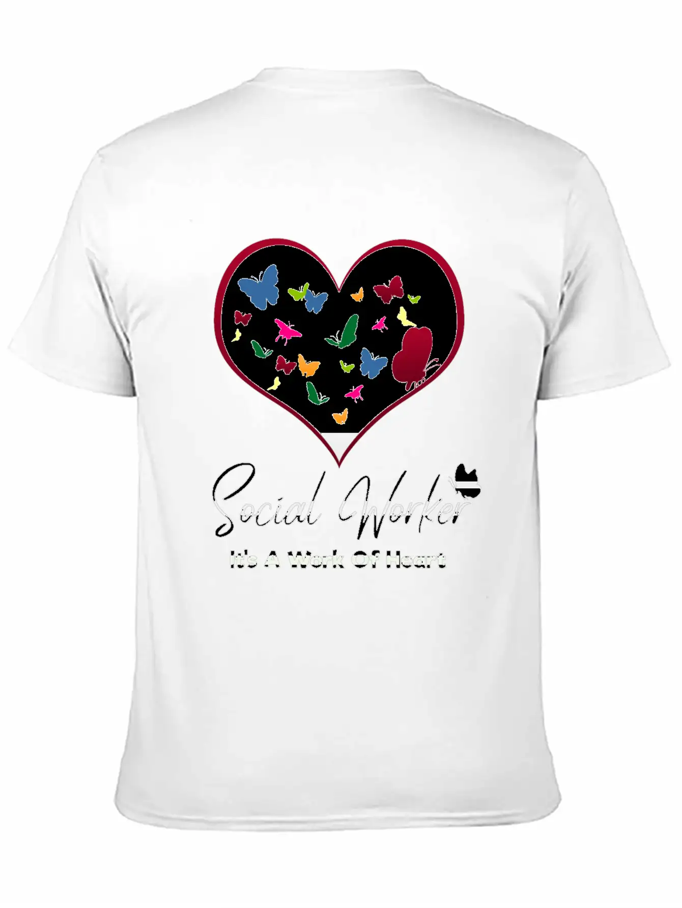 Social Worker It's A Work Of Heart Breathable Graphic T-Shirt – Perfect For Casual Days