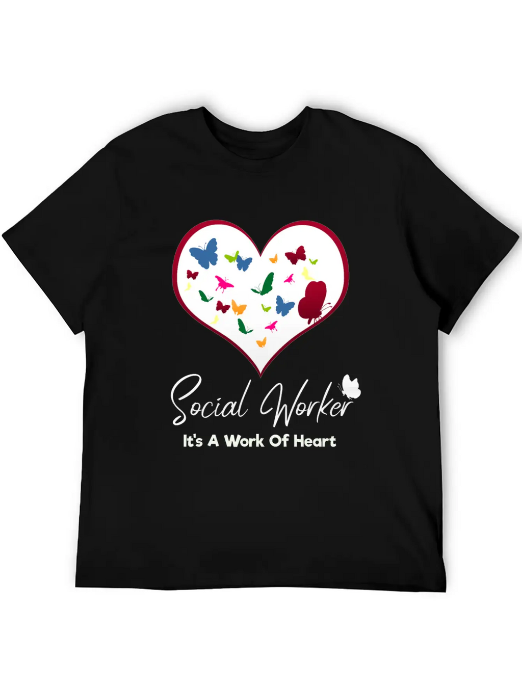 Social Worker It's A Work Of Heart Breathable Graphic T-Shirt – Perfect For Casual Days