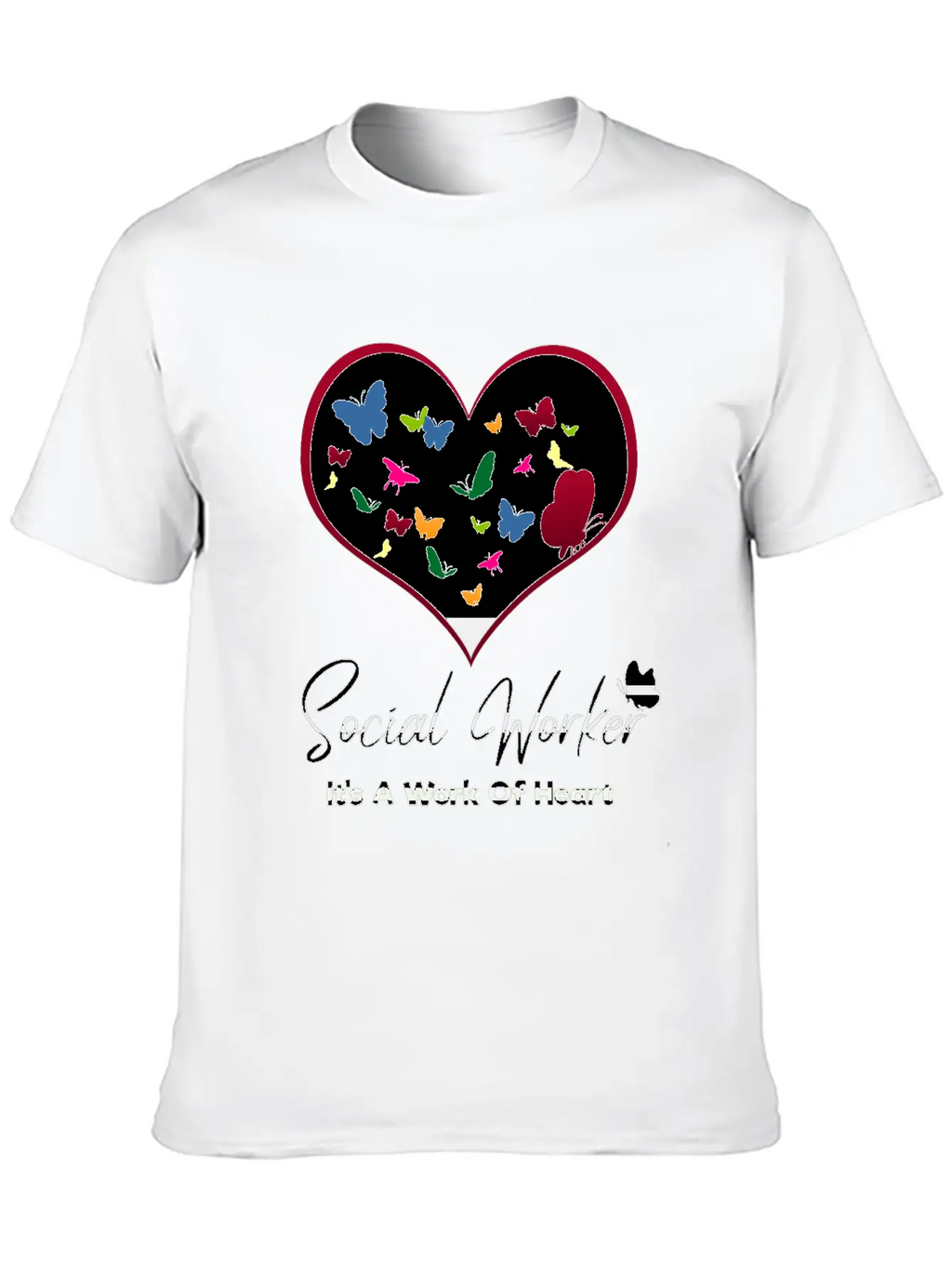 Social Worker It's A Work Of Heart Breathable Graphic T-Shirt – Perfect For Casual Days