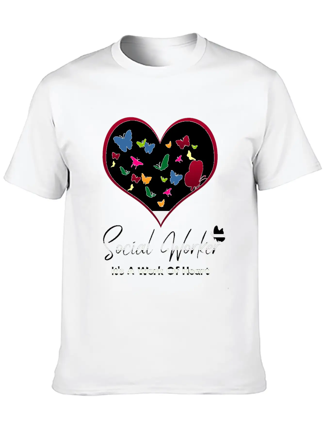 Social Worker It's A Work Of Heart Breathable Graphic T-Shirt – Perfect For Casual Days