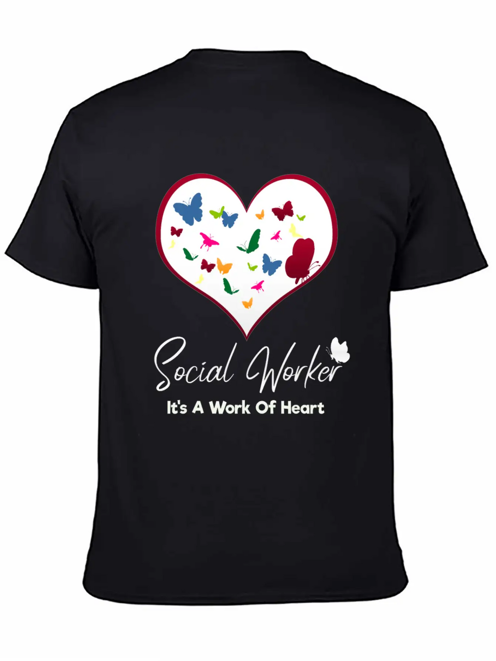 Social Worker It's A Work Of Heart Breathable Graphic T-Shirt – Perfect For Casual Days