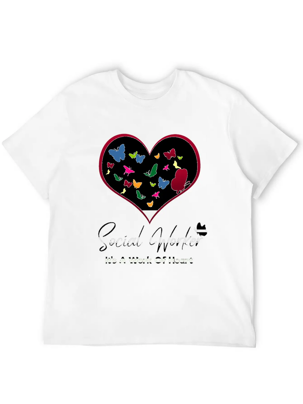 Social Worker It's A Work Of Heart Breathable Graphic T-Shirt – Perfect For Casual Days