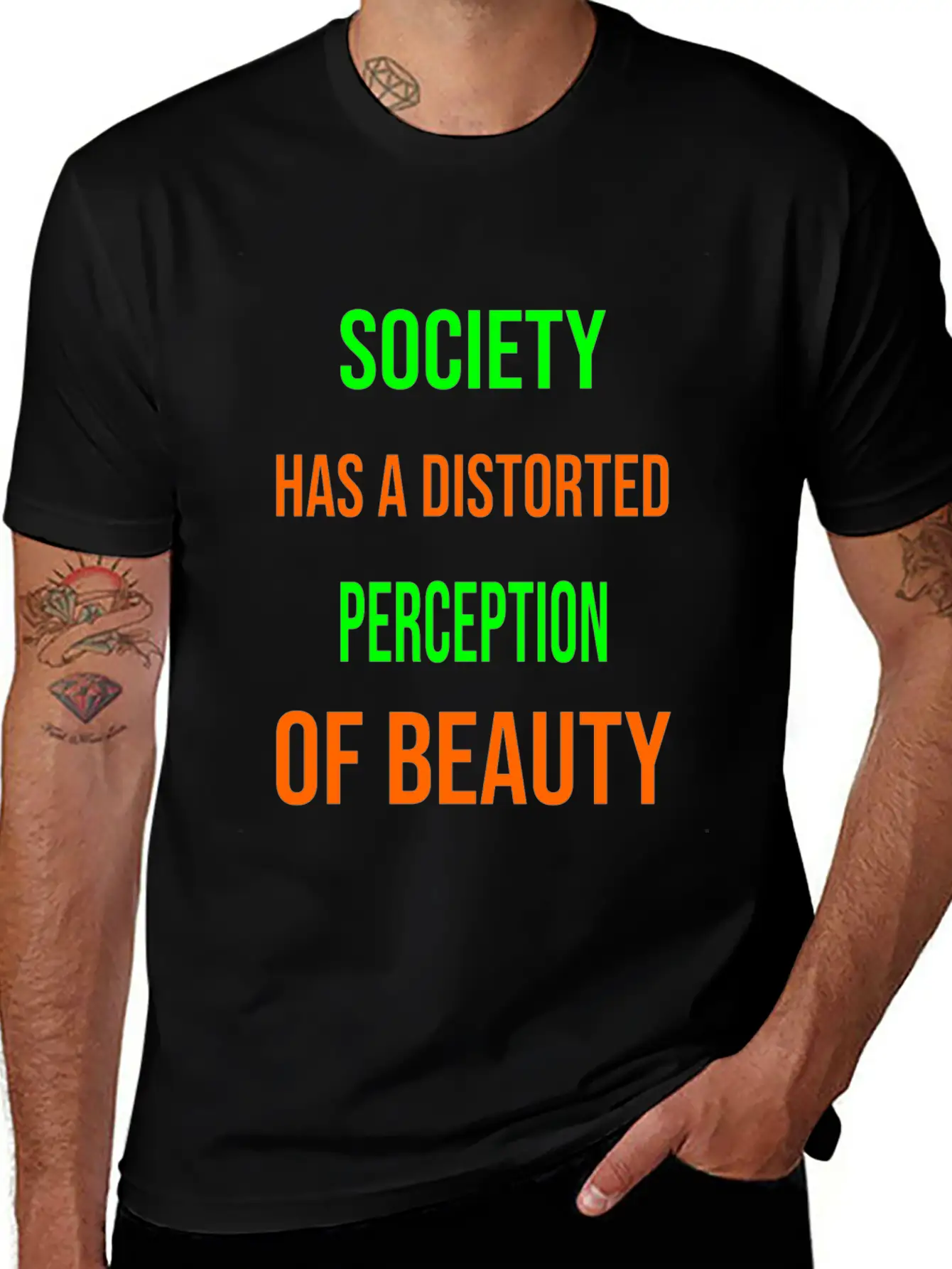 Society Has A Distorted Perception Of Beauty Basic Graphic T-Shirt – Daily Comfort In Soft Cotton